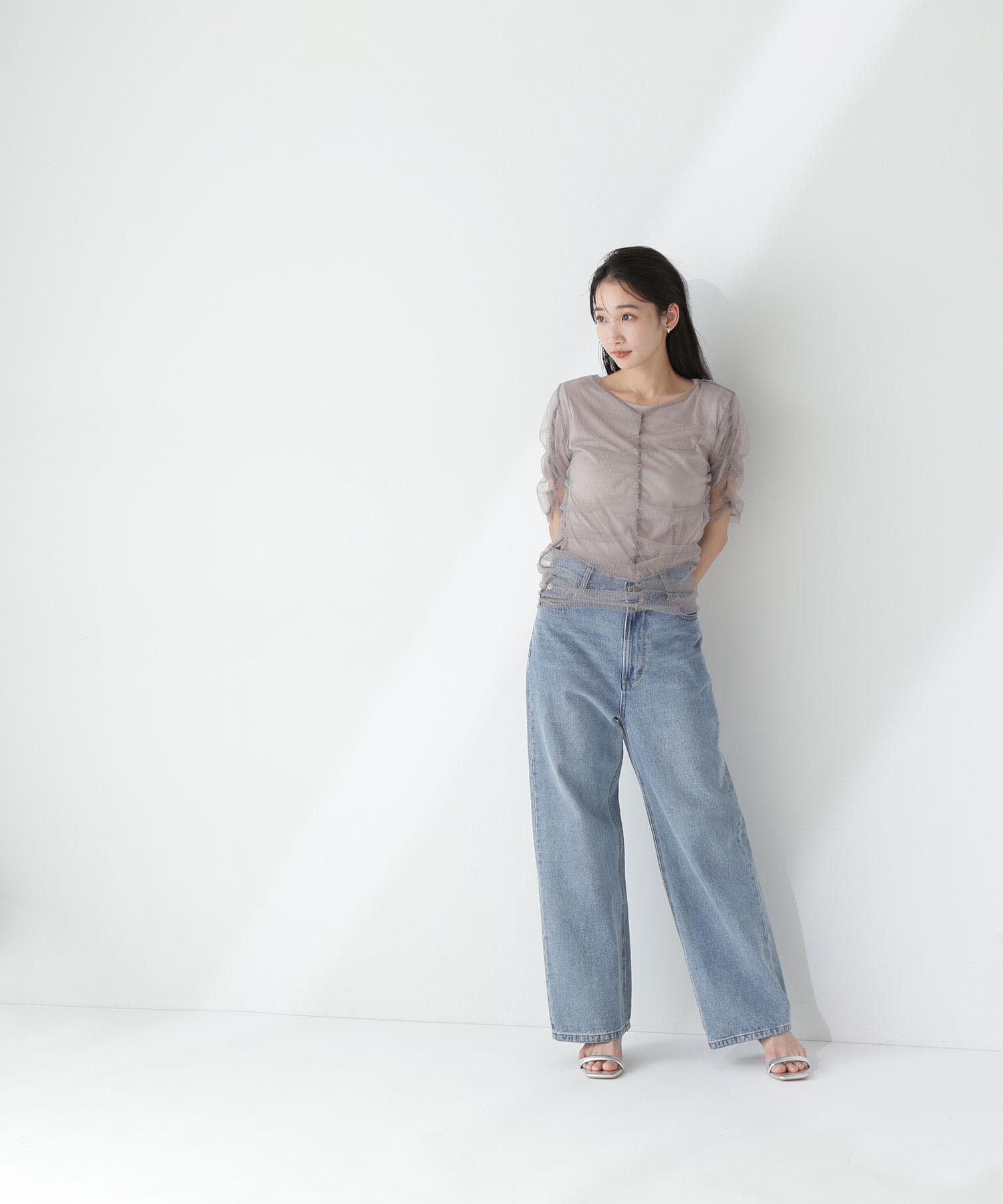  「ギャザーチュールレイヤードTシャツ」|Tシャツ・カットソー|