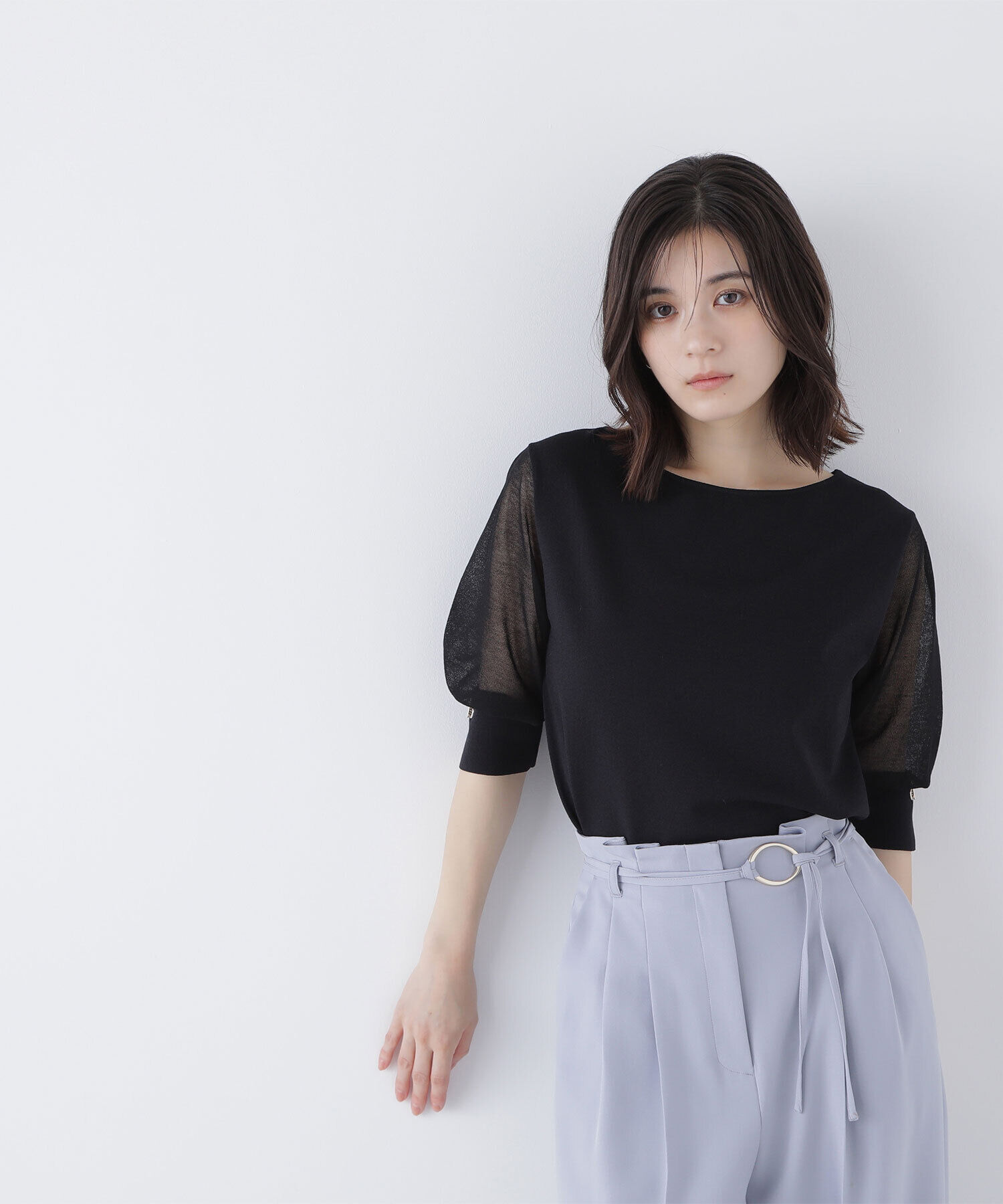  「シアースリーブハトメカフスニット」|ニット・セーター|