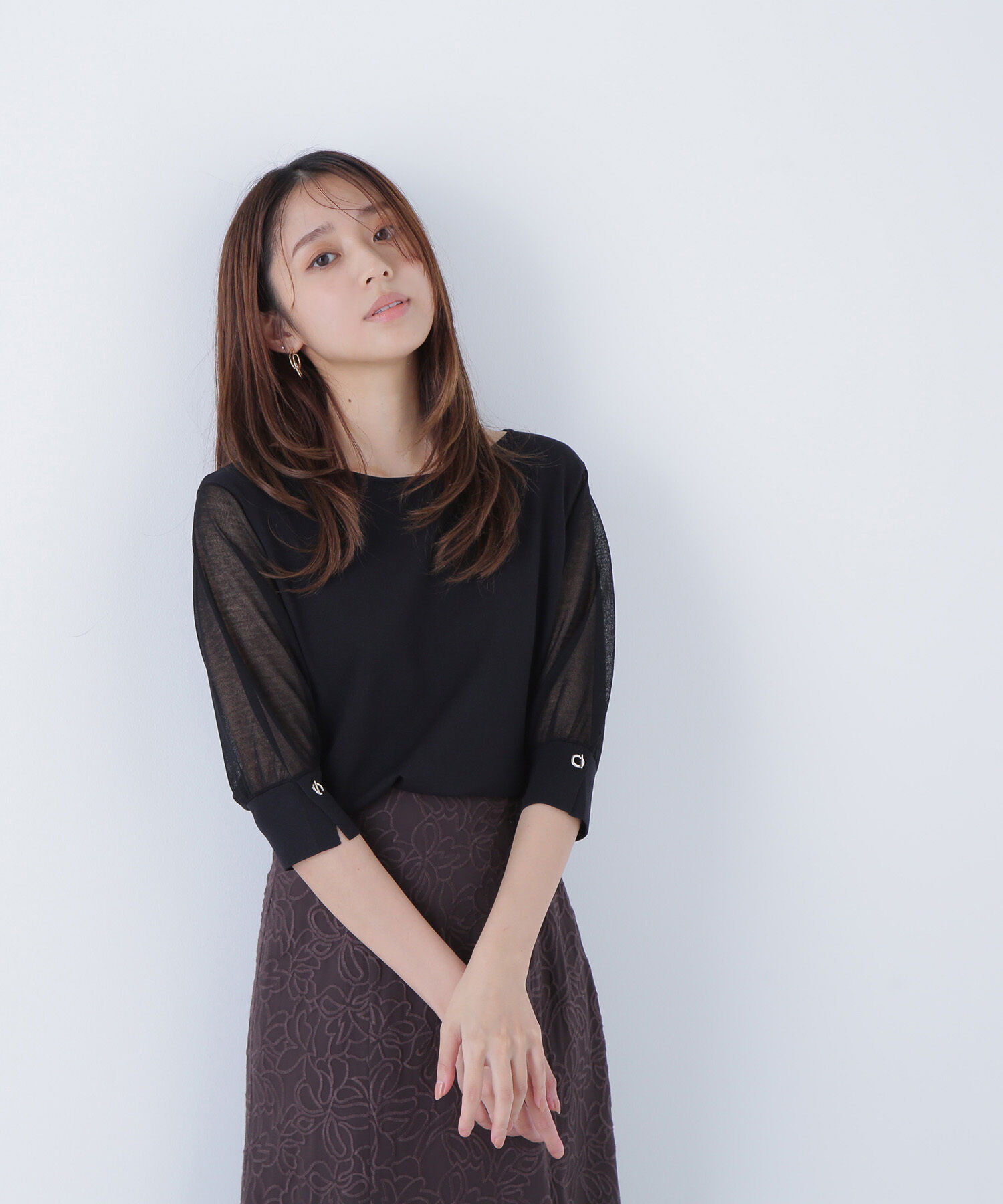  「シアースリーブハトメカフスニット」|ニット・セーター|