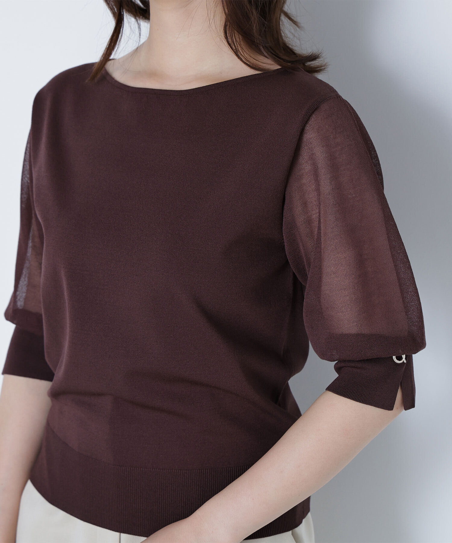  「シアースリーブハトメカフスニット」|ニット・セーター|