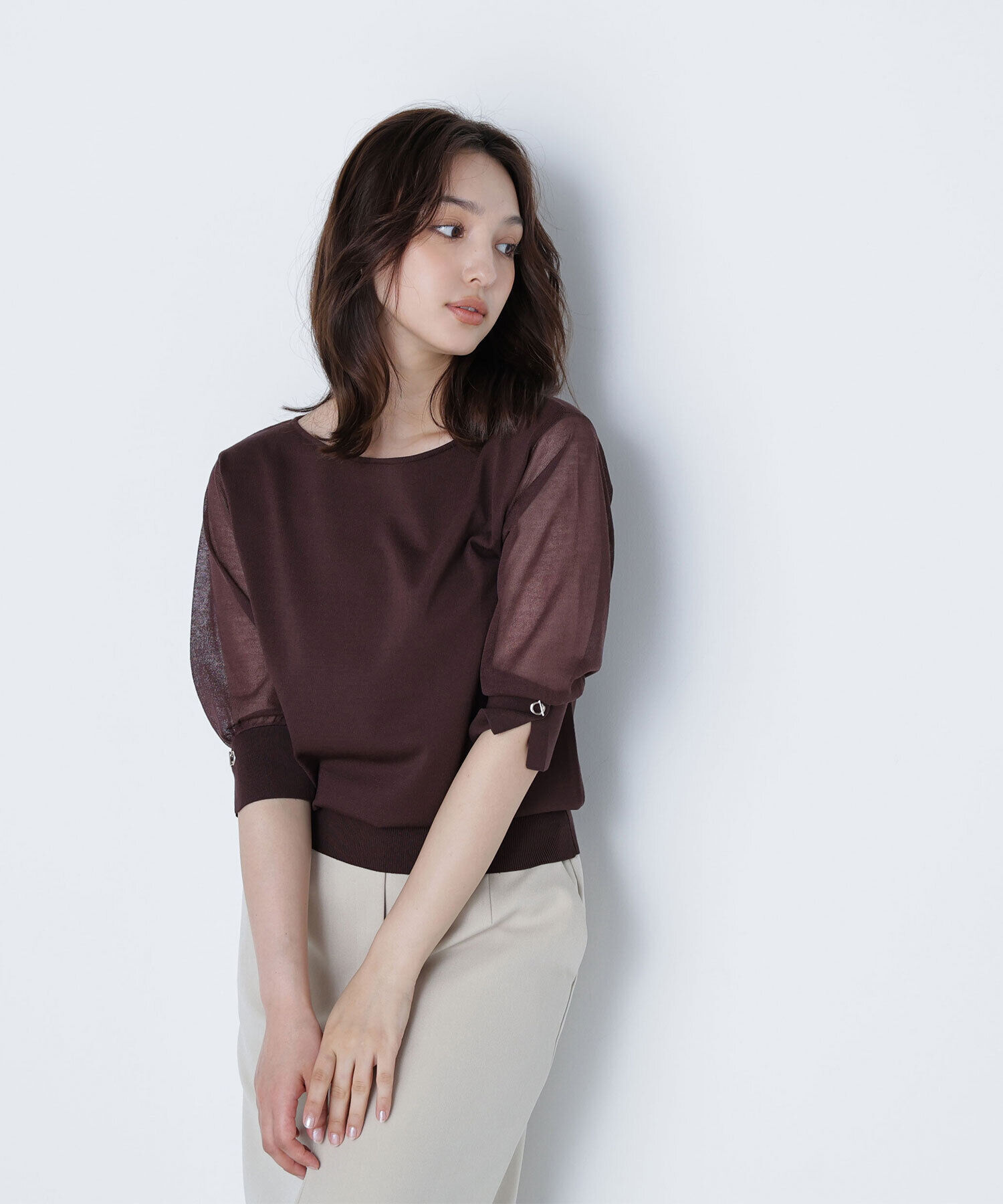  「シアースリーブハトメカフスニット」|ニット・セーター|