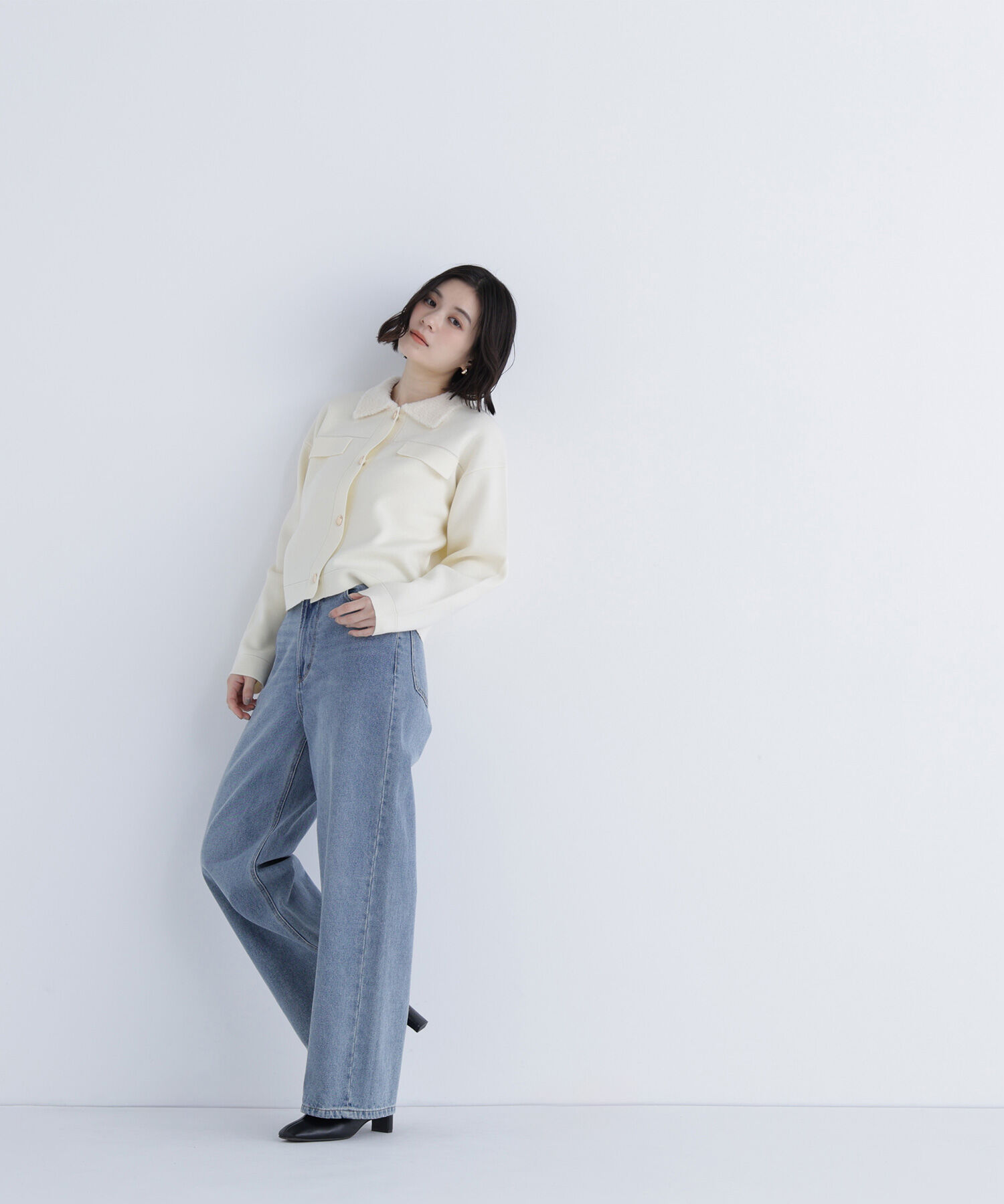  「ループカラーニットジャケット」|ニット・セーター|