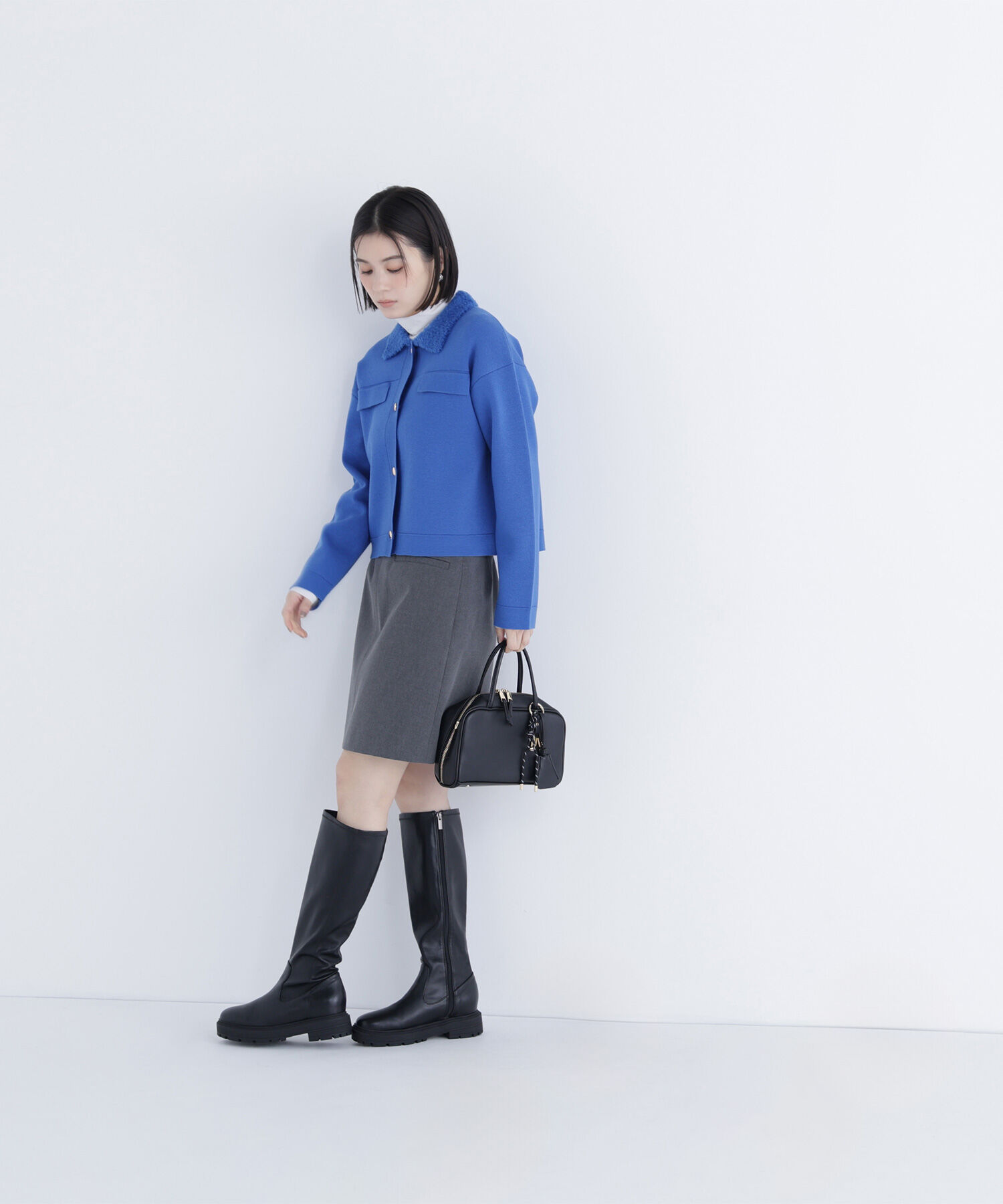  「ループカラーニットジャケット」|ニット・セーター|