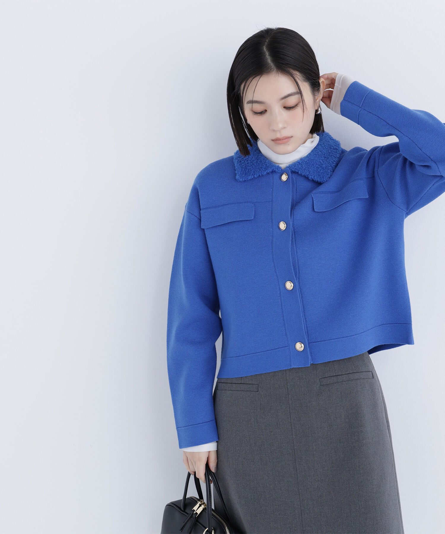  「ループカラーニットジャケット」|ニット・セーター|