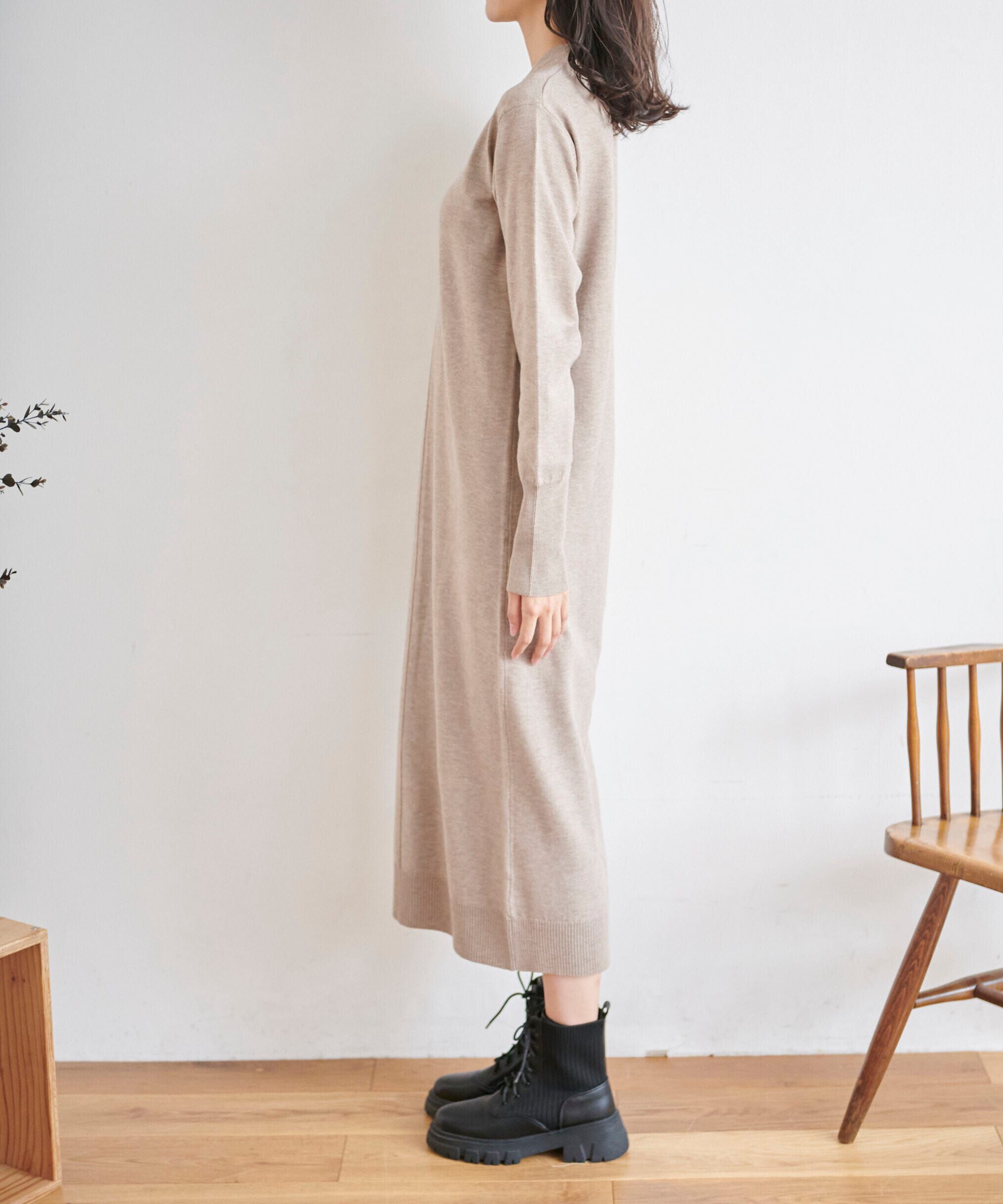  「ハイネックレイヤードニットワンピース」|ワンピース|