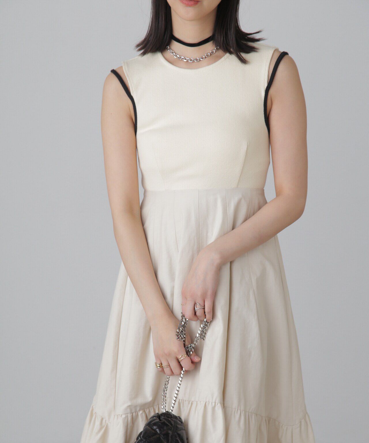  「ドッキングアウトカットフレアワンピース」|ワンピース|