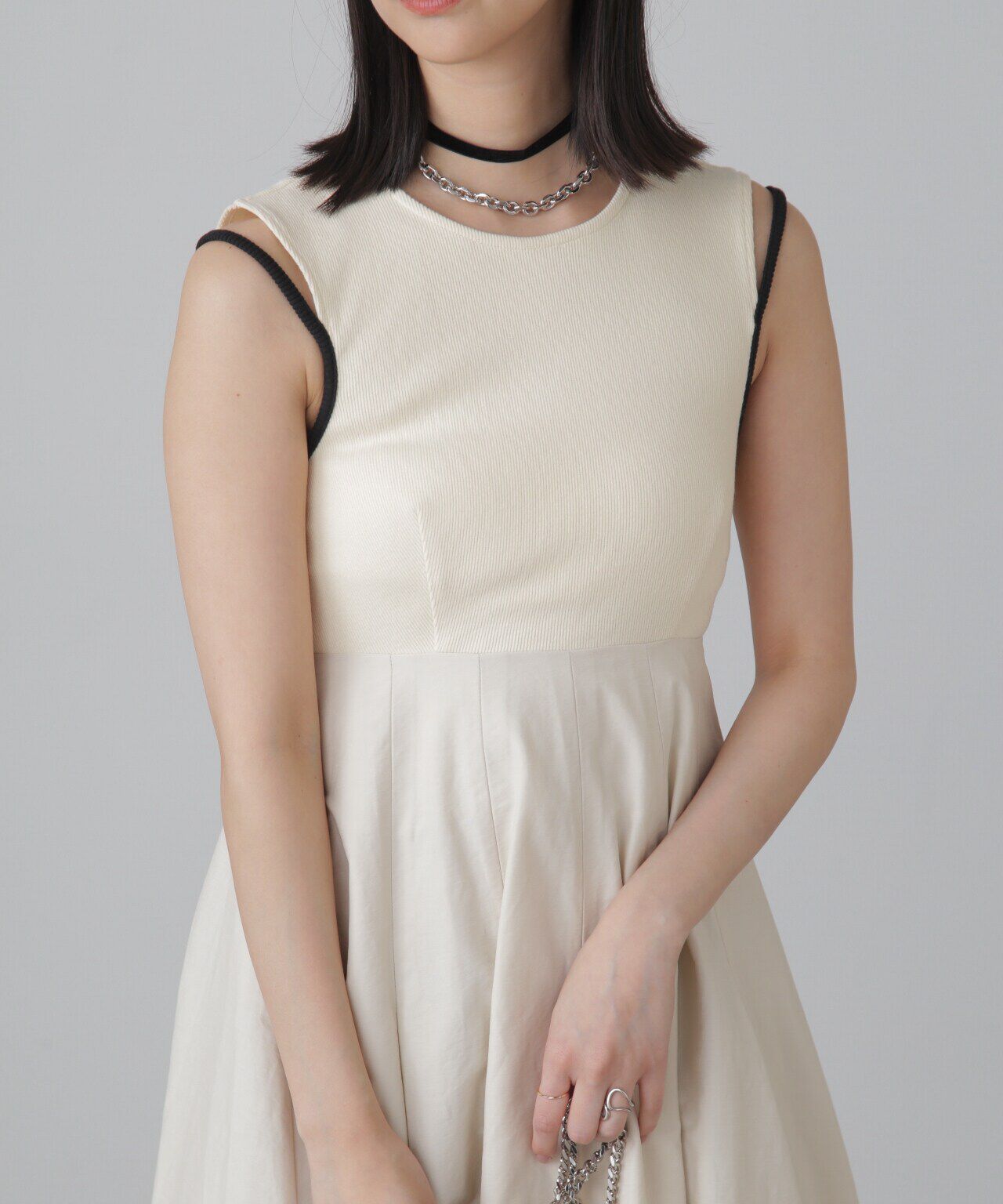  「ドッキングアウトカットフレアワンピース」|ワンピース|