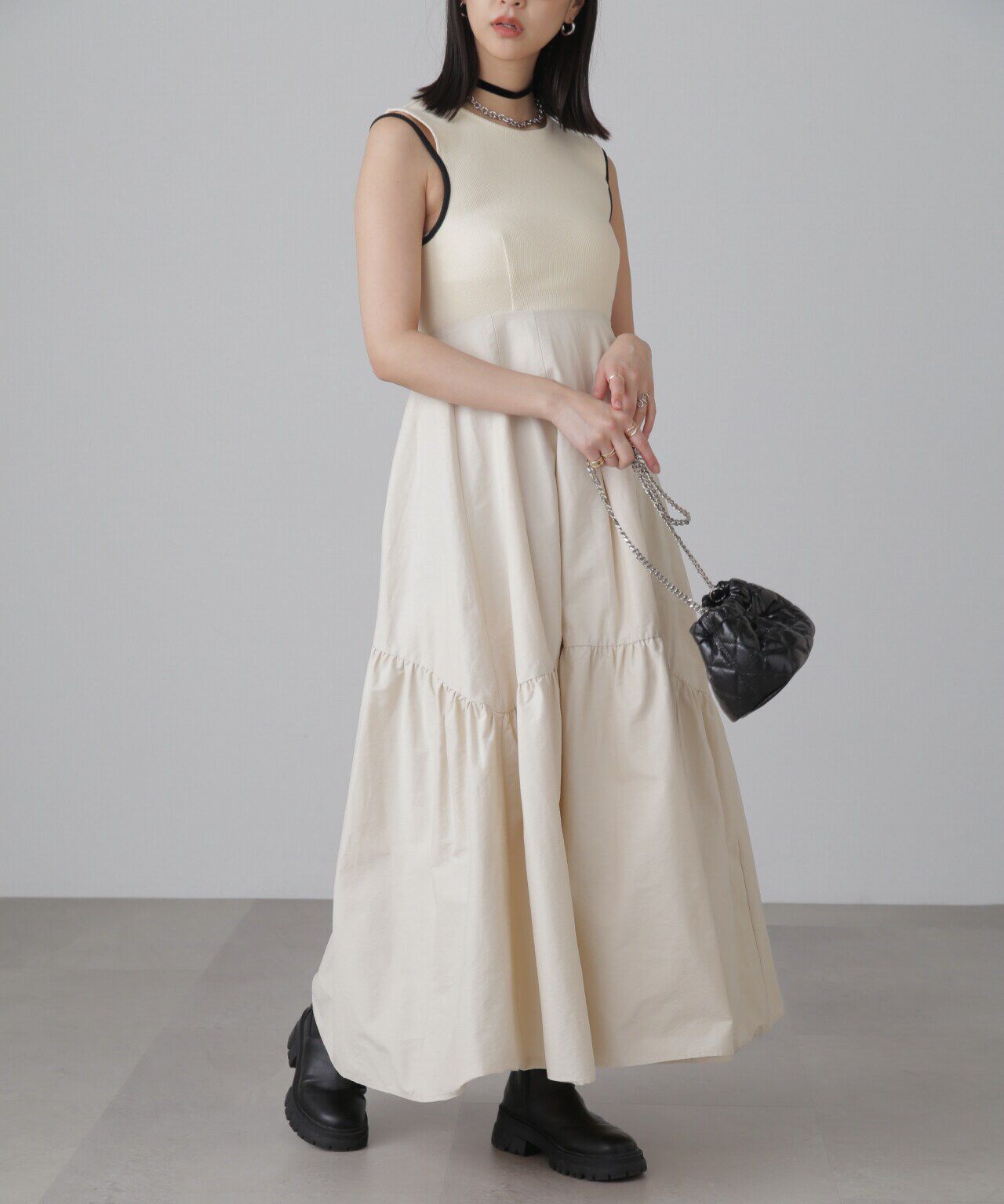  「ドッキングアウトカットフレアワンピース」|ワンピース|