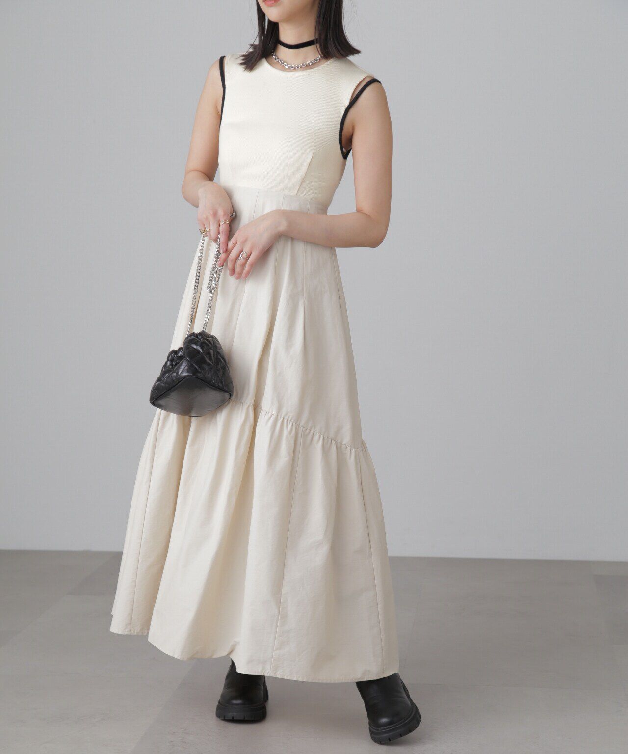  「ドッキングアウトカットフレアワンピース」|ワンピース|