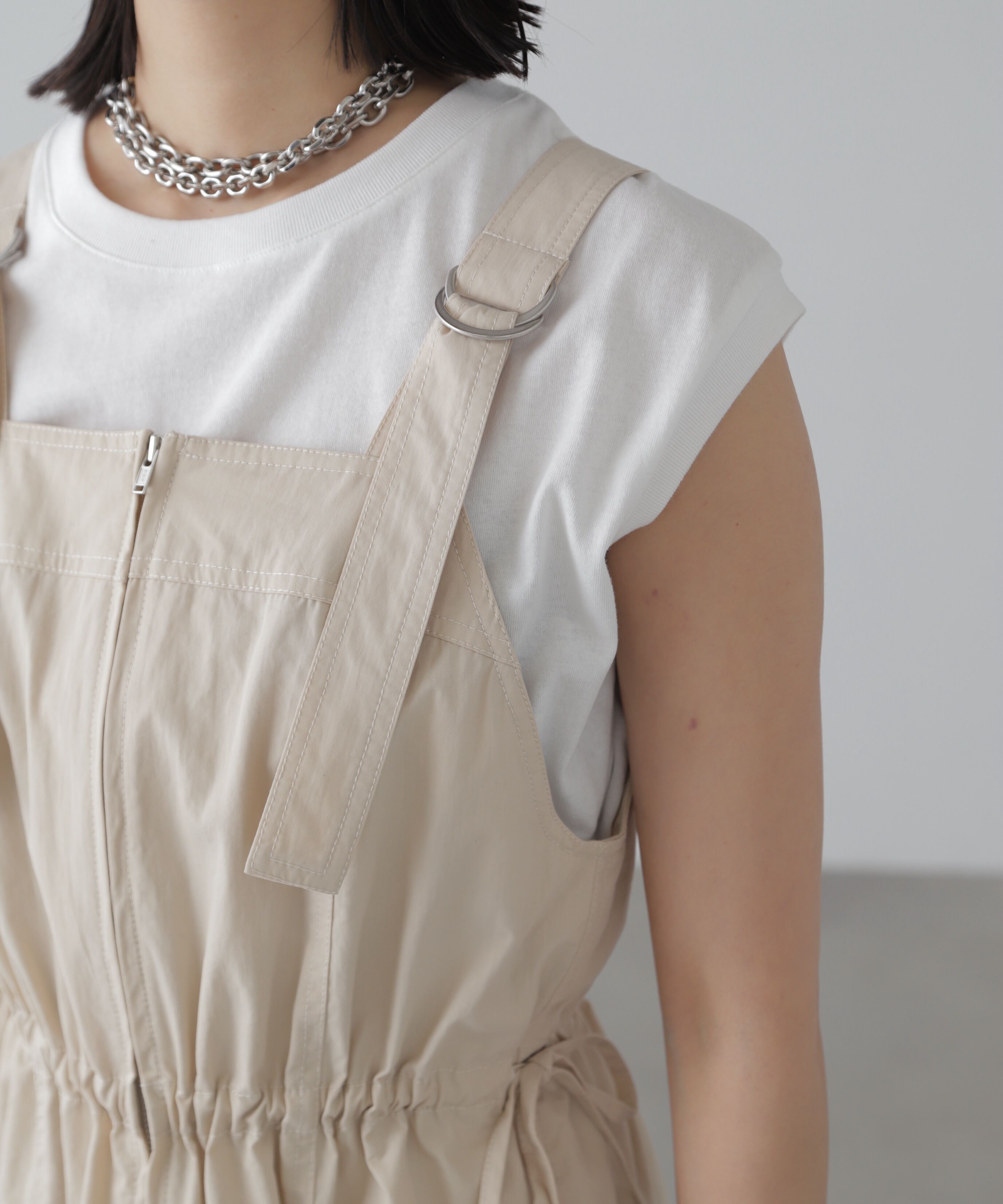  「フロントジップジャンパースカート」|ワンピース|