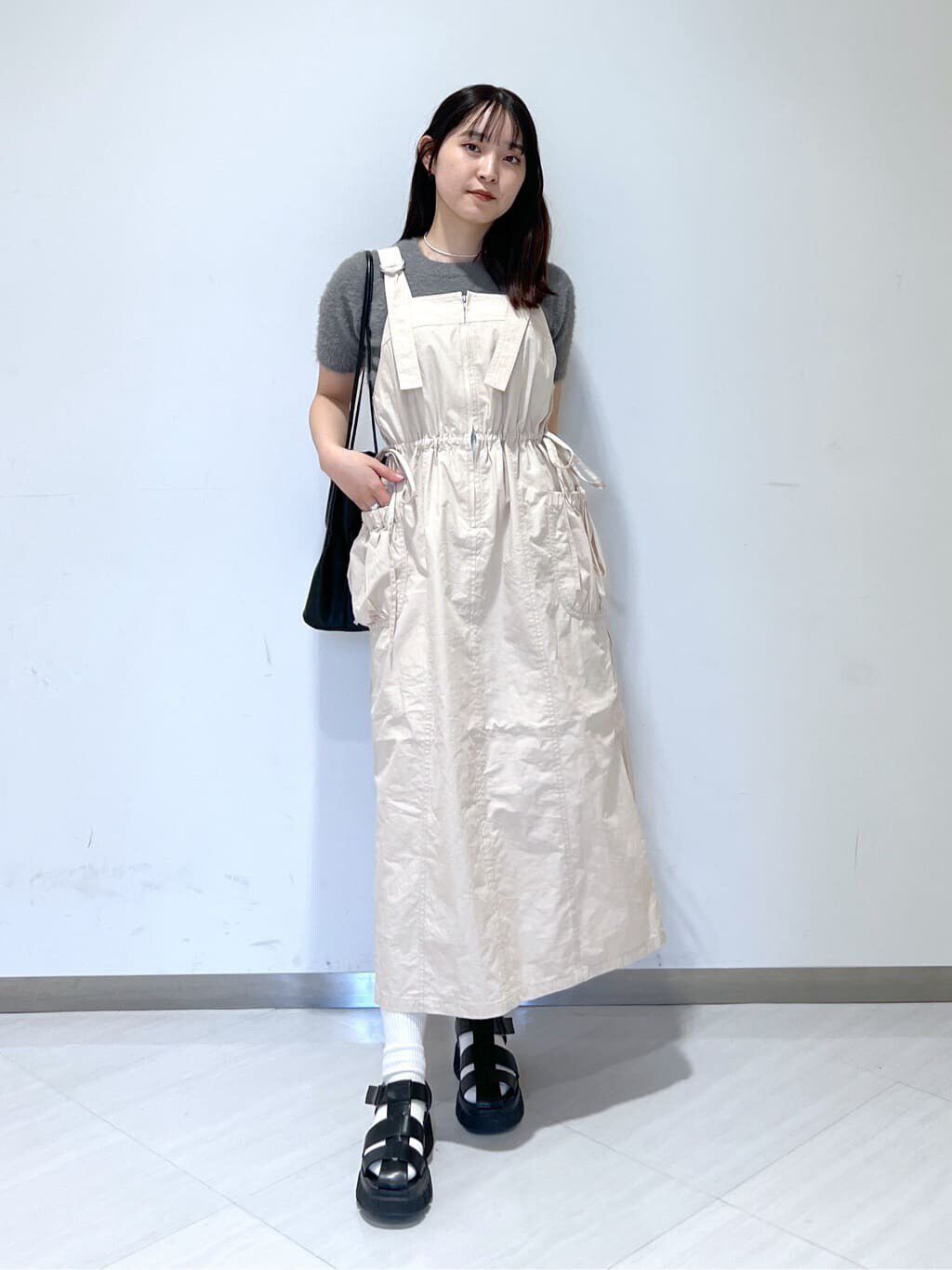  「フロントジップジャンパースカート」|ワンピース|