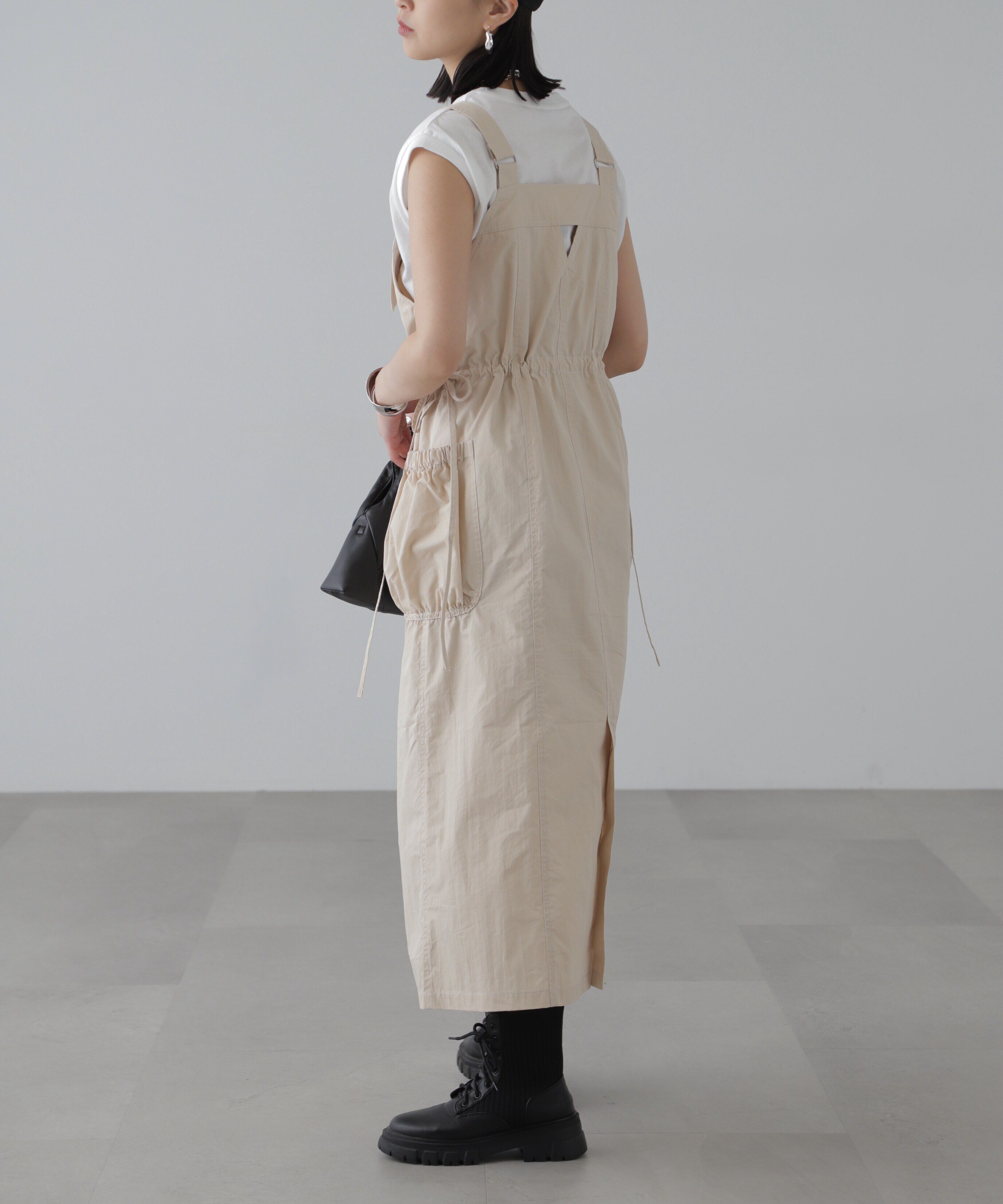  「フロントジップジャンパースカート」|ワンピース|