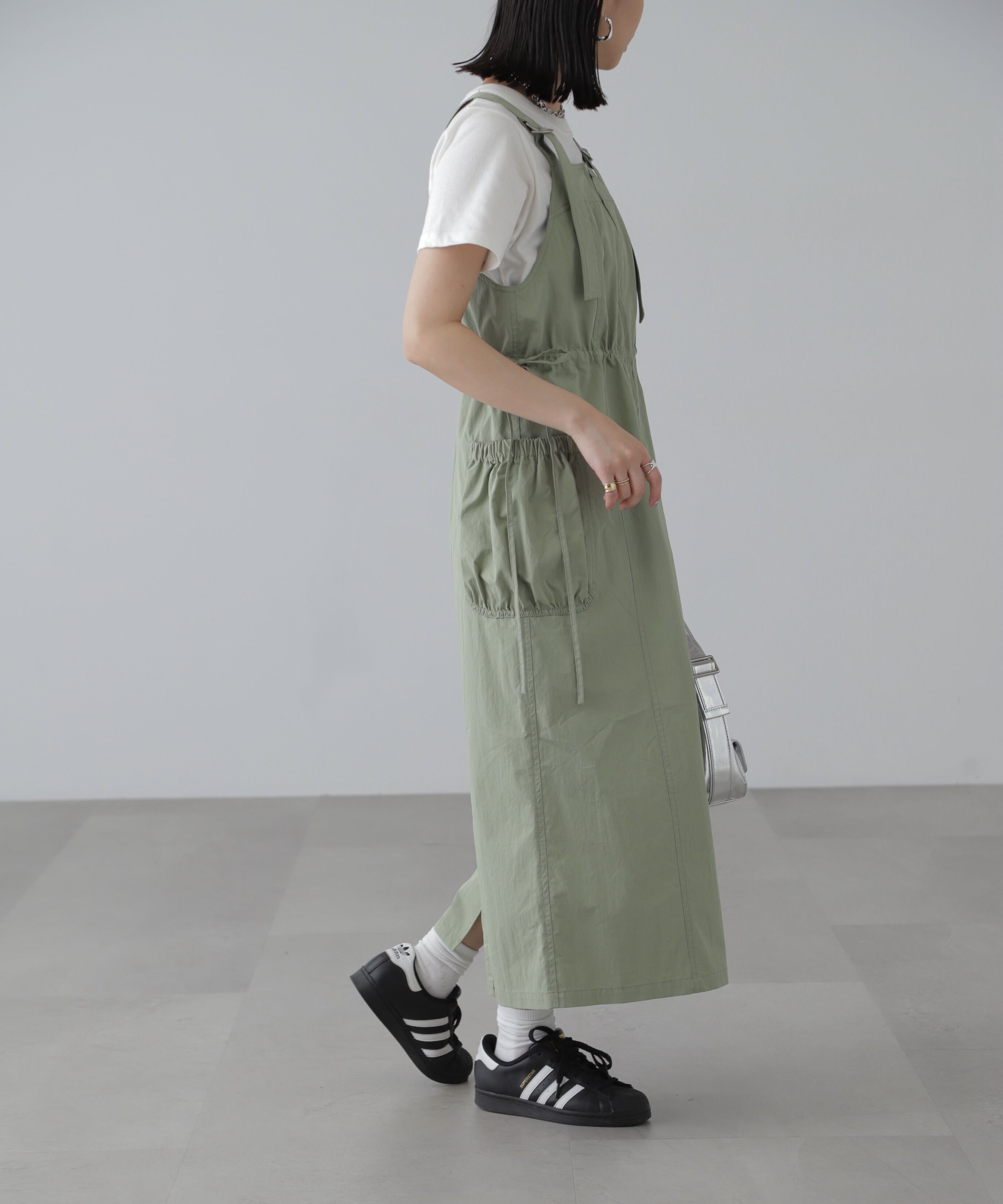  「フロントジップジャンパースカート」|ワンピース|