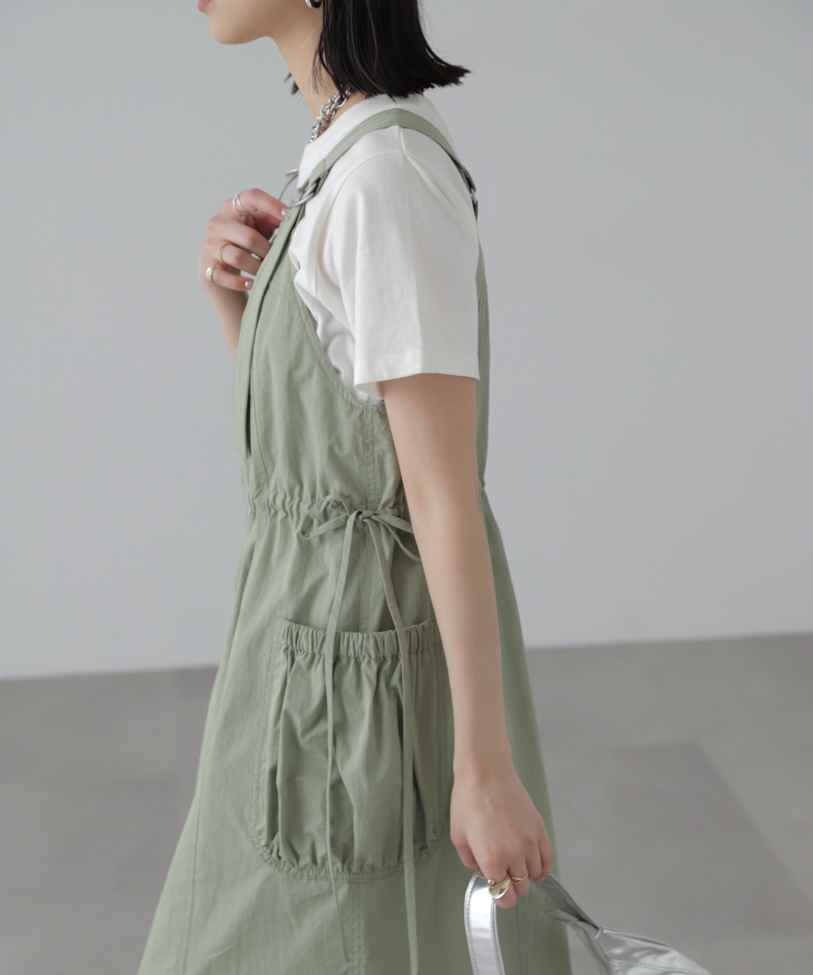  「フロントジップジャンパースカート」|ワンピース|