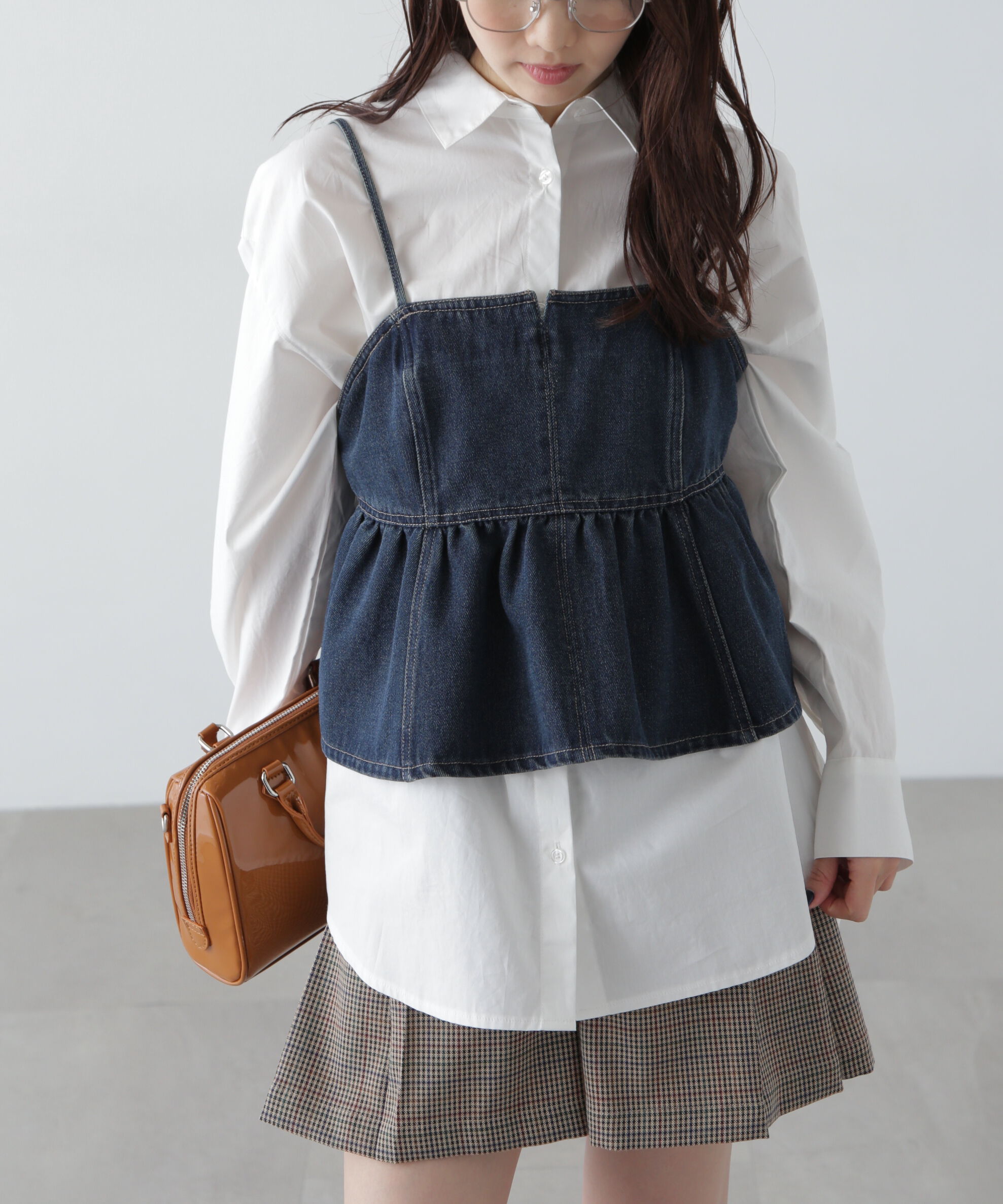  「ペプラムギャザーデニムビスチェ」|シャツ・ブラウス|ブルーオーバ 5