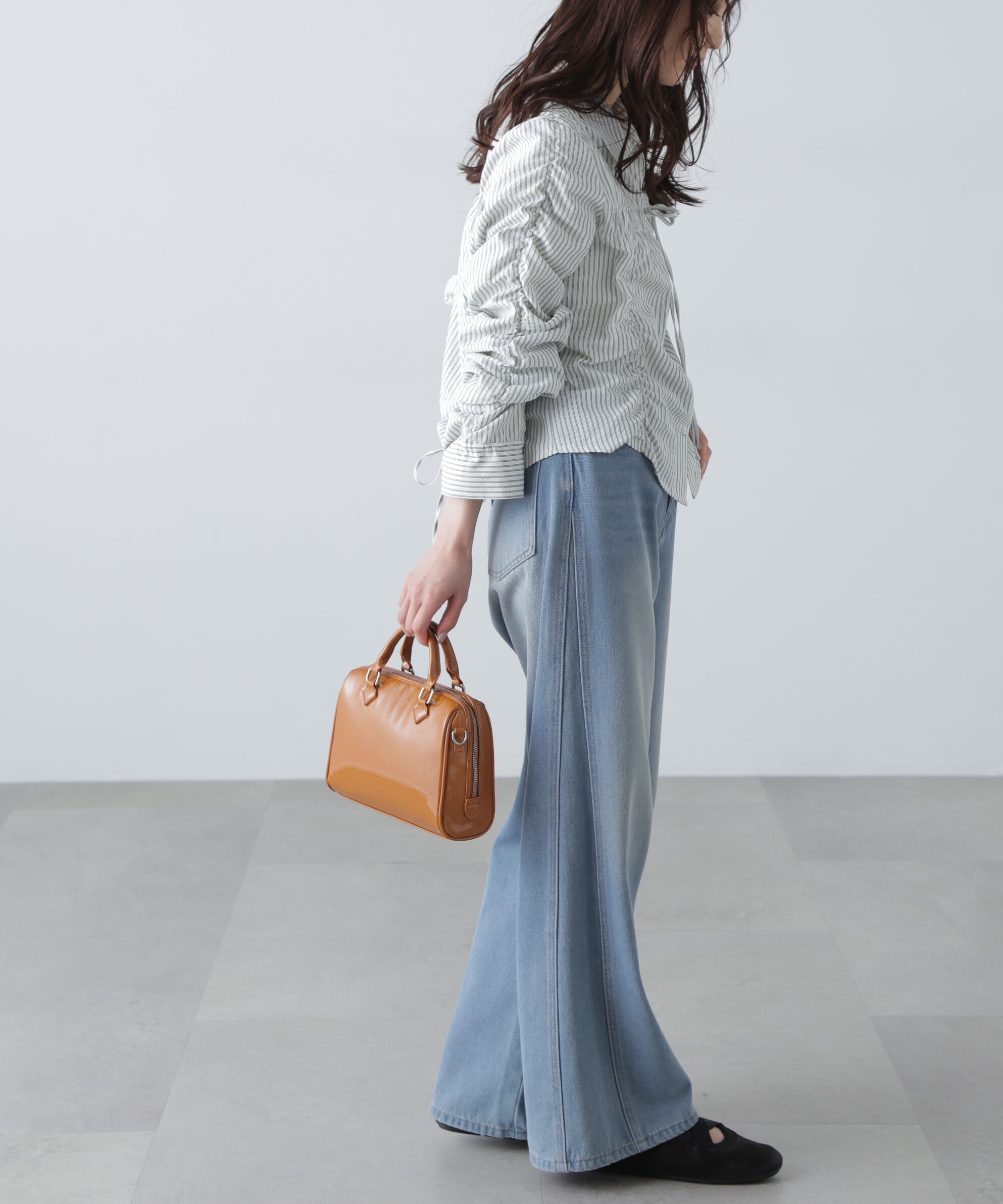  「シャーリングストライプシャツ」|シャツ・ブラウス|