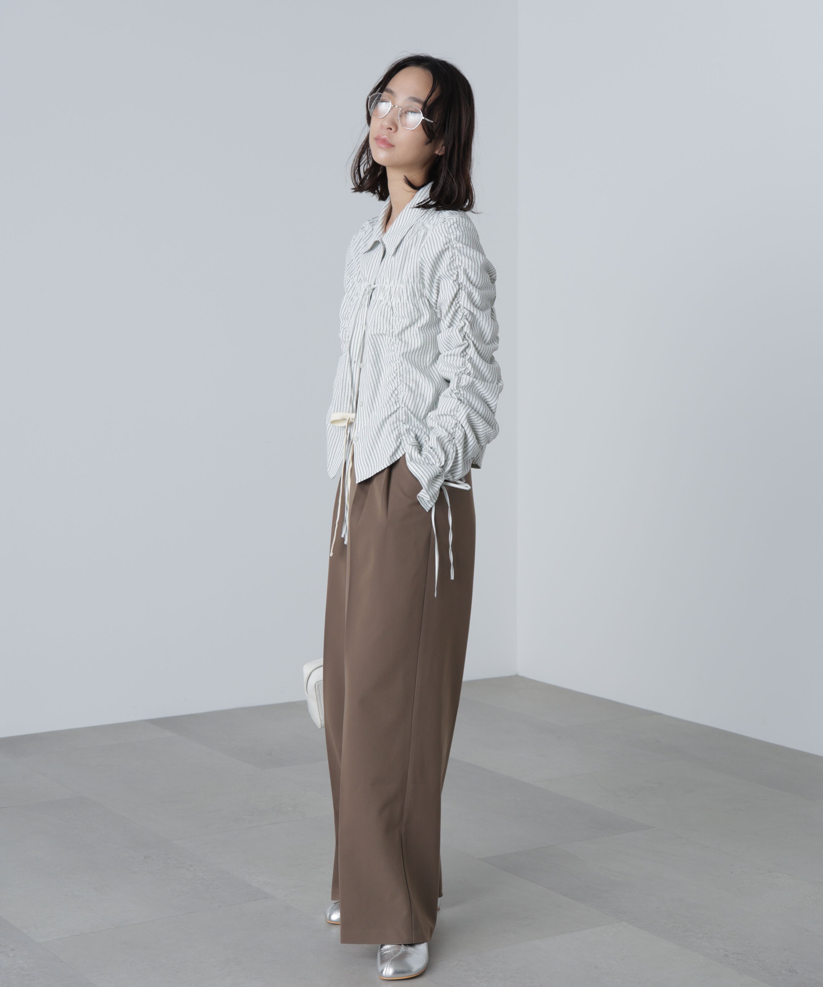  「シャーリングストライプシャツ」|シャツ・ブラウス|