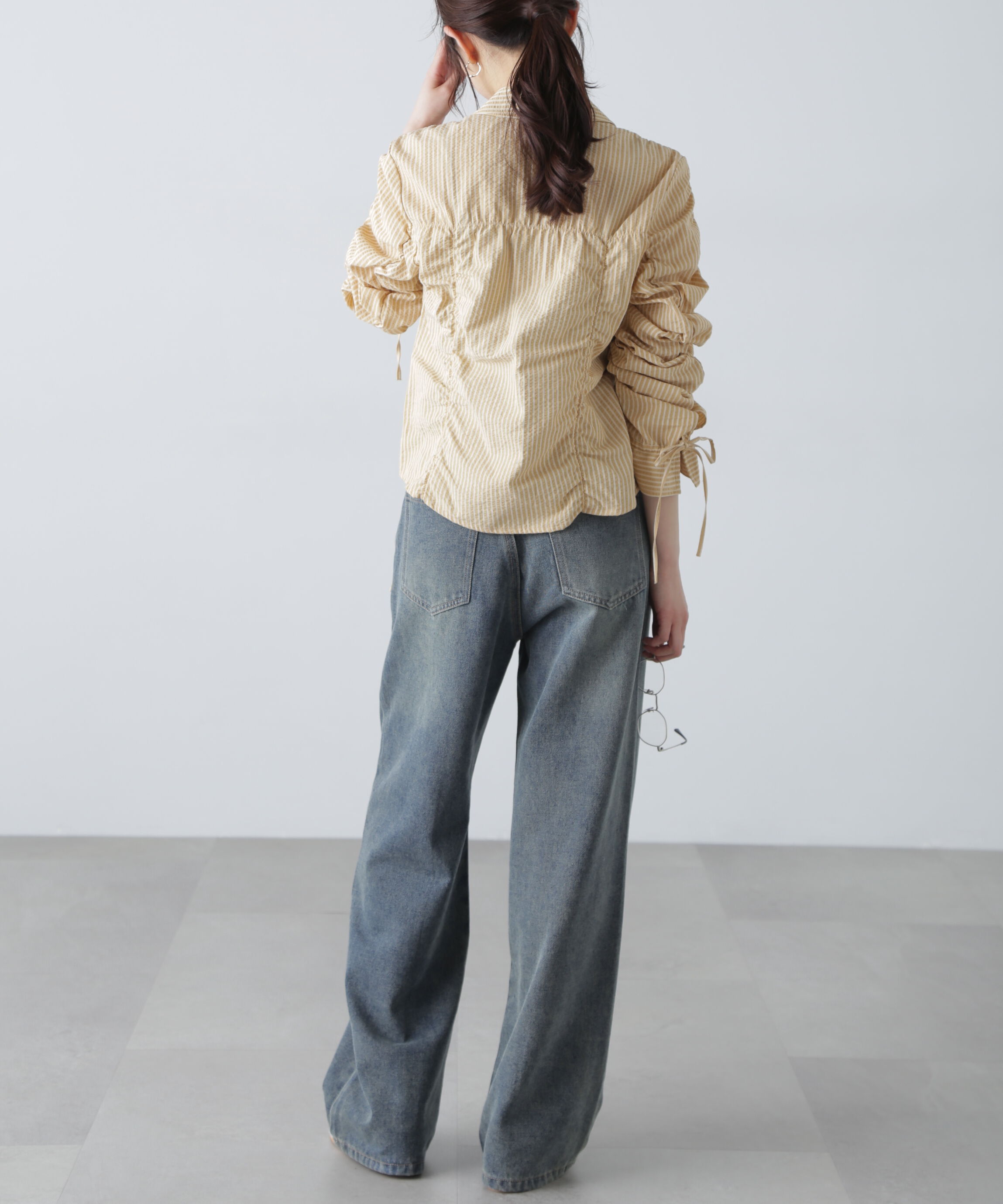  「シャーリングストライプシャツ」|シャツ・ブラウス|