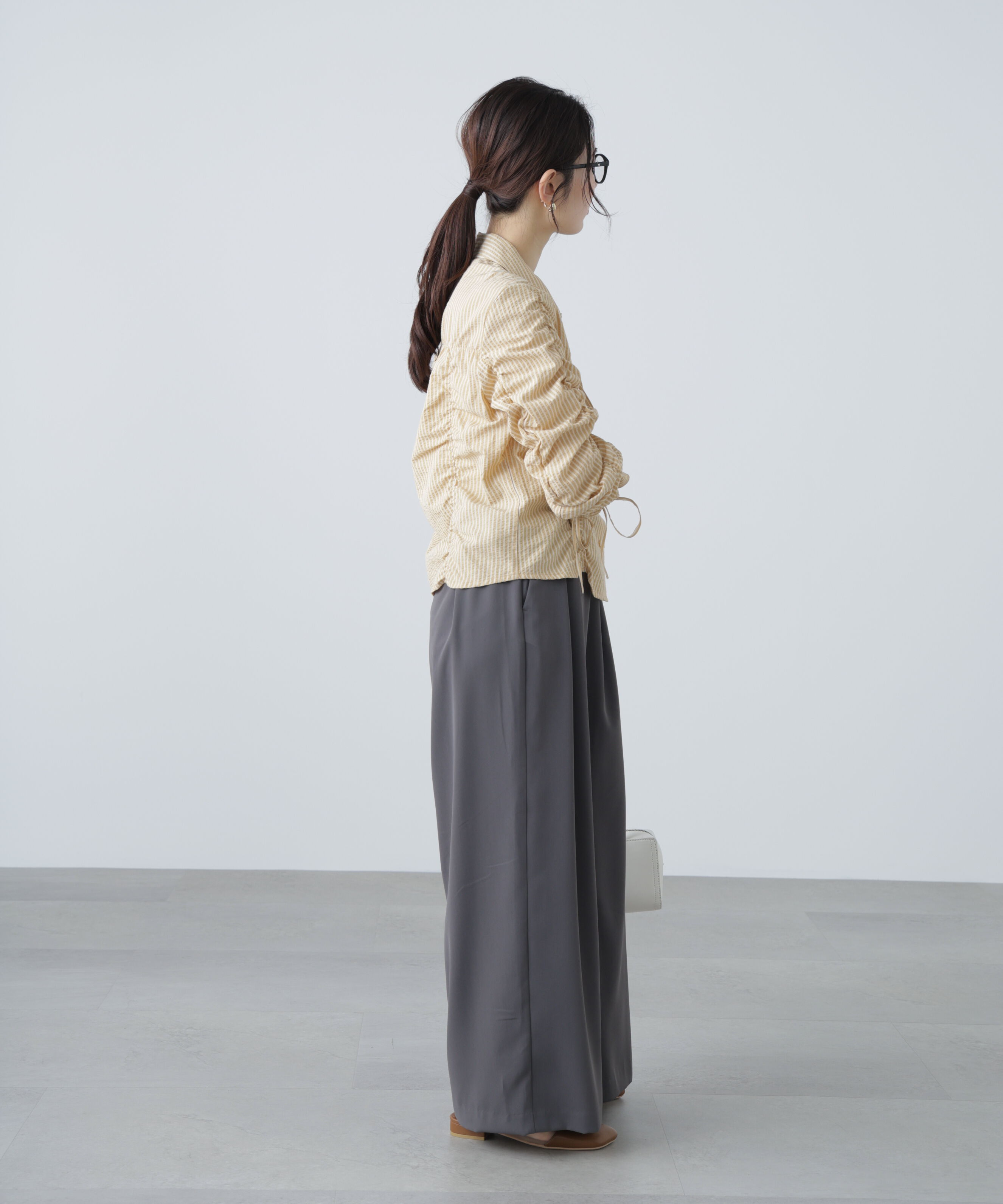  「シャーリングストライプシャツ」|シャツ・ブラウス|