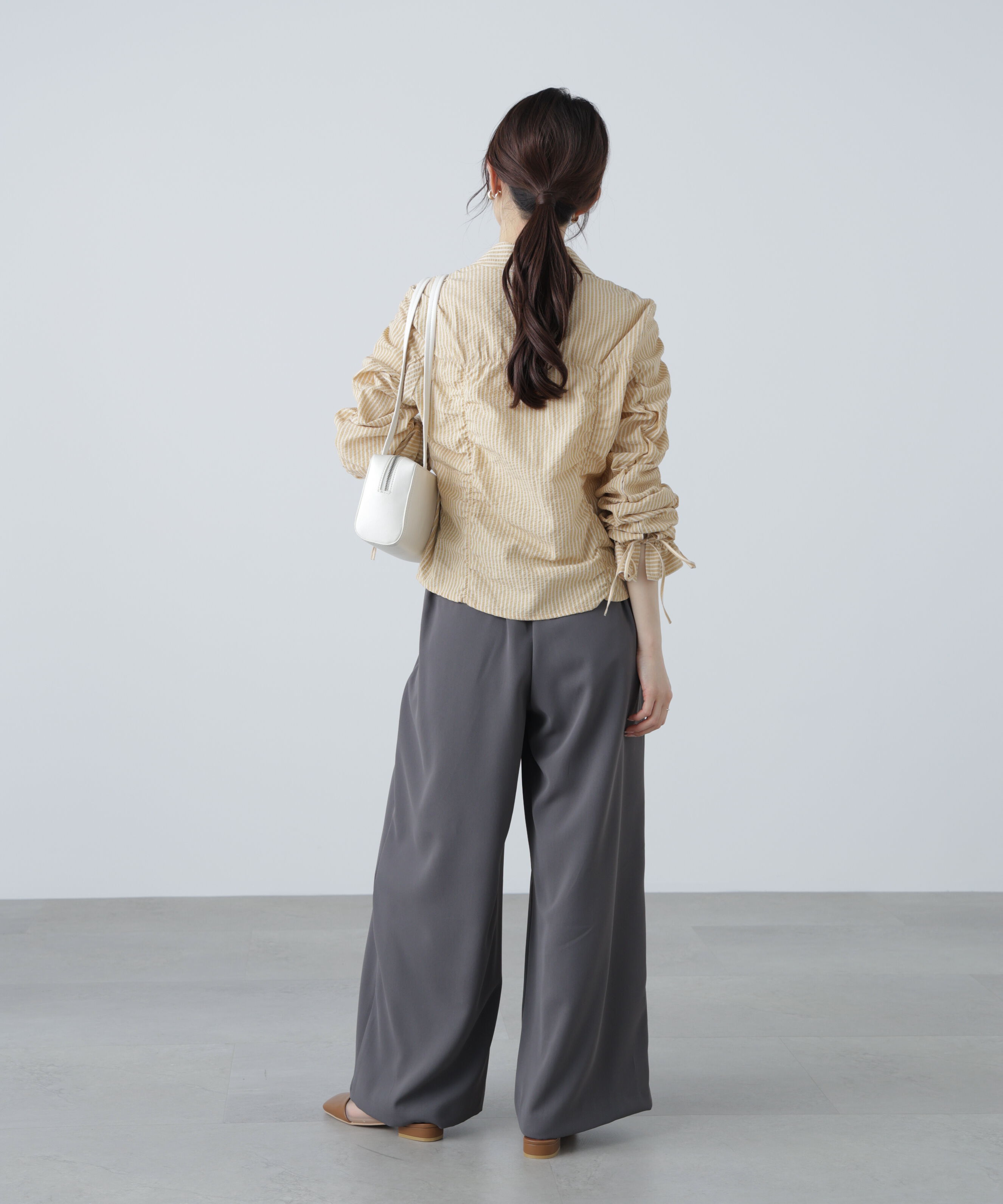  「シャーリングストライプシャツ」|シャツ・ブラウス|