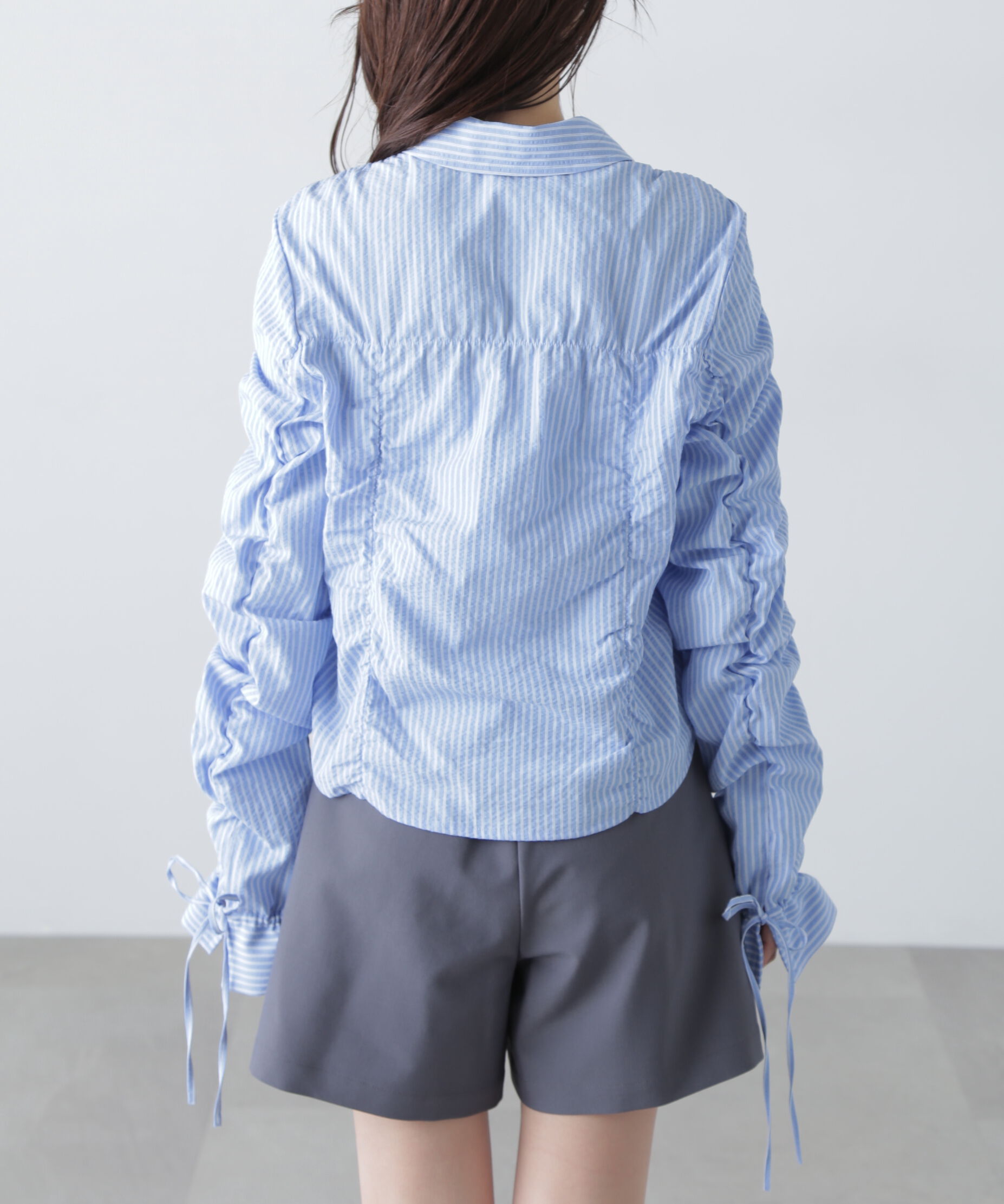  「シャーリングストライプシャツ」|シャツ・ブラウス|