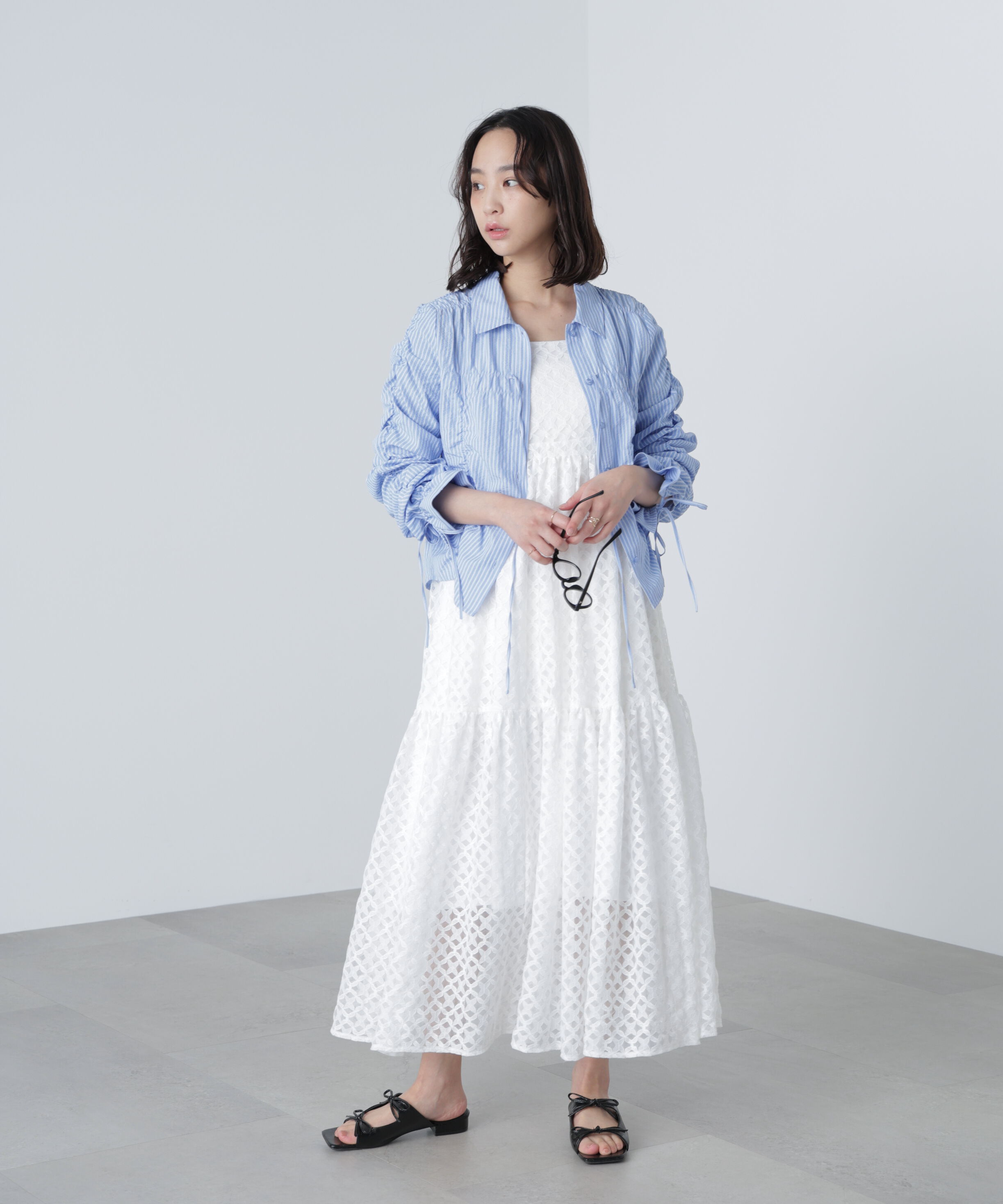  「シャーリングストライプシャツ」|シャツ・ブラウス|