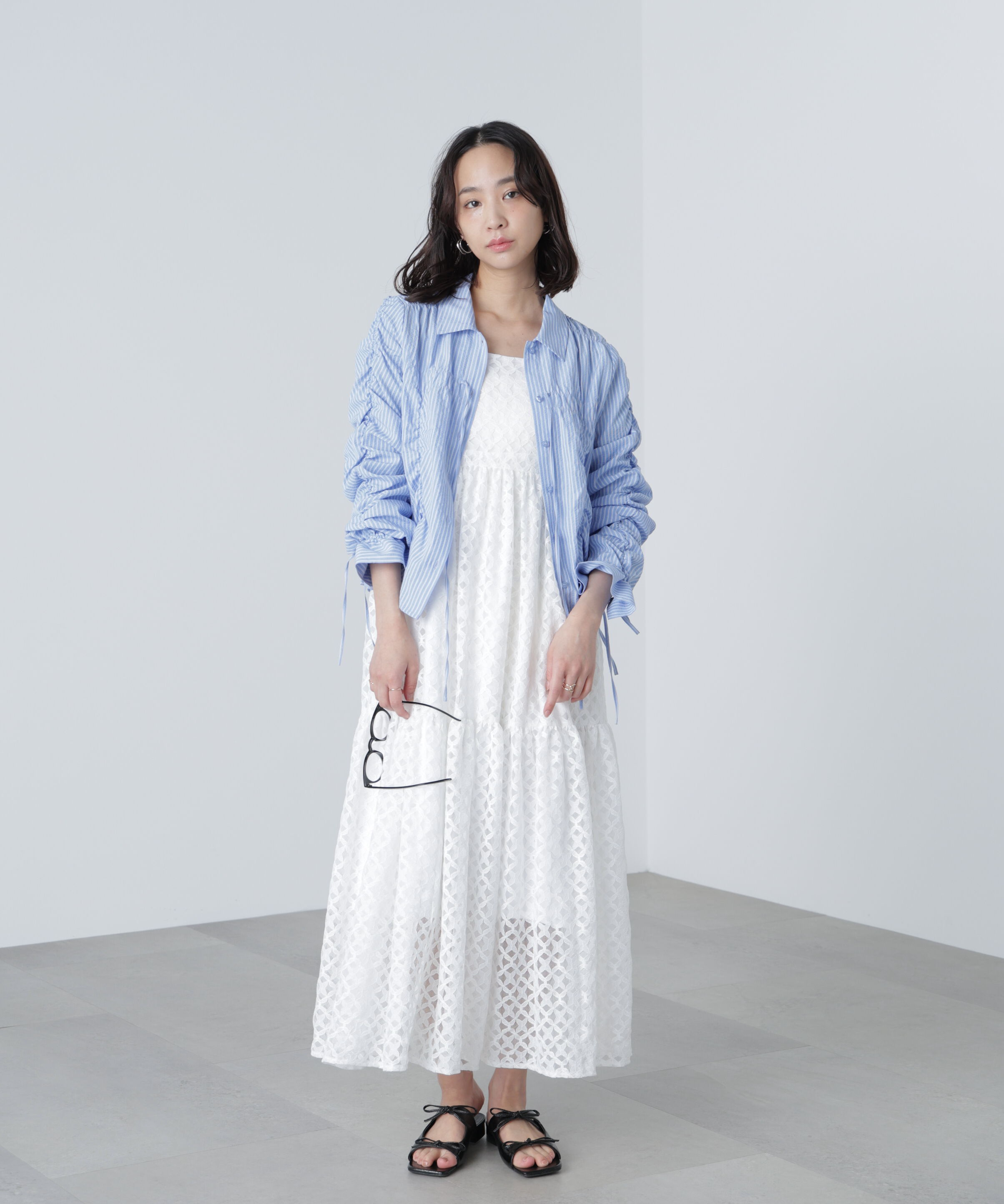  「シャーリングストライプシャツ」|シャツ・ブラウス|