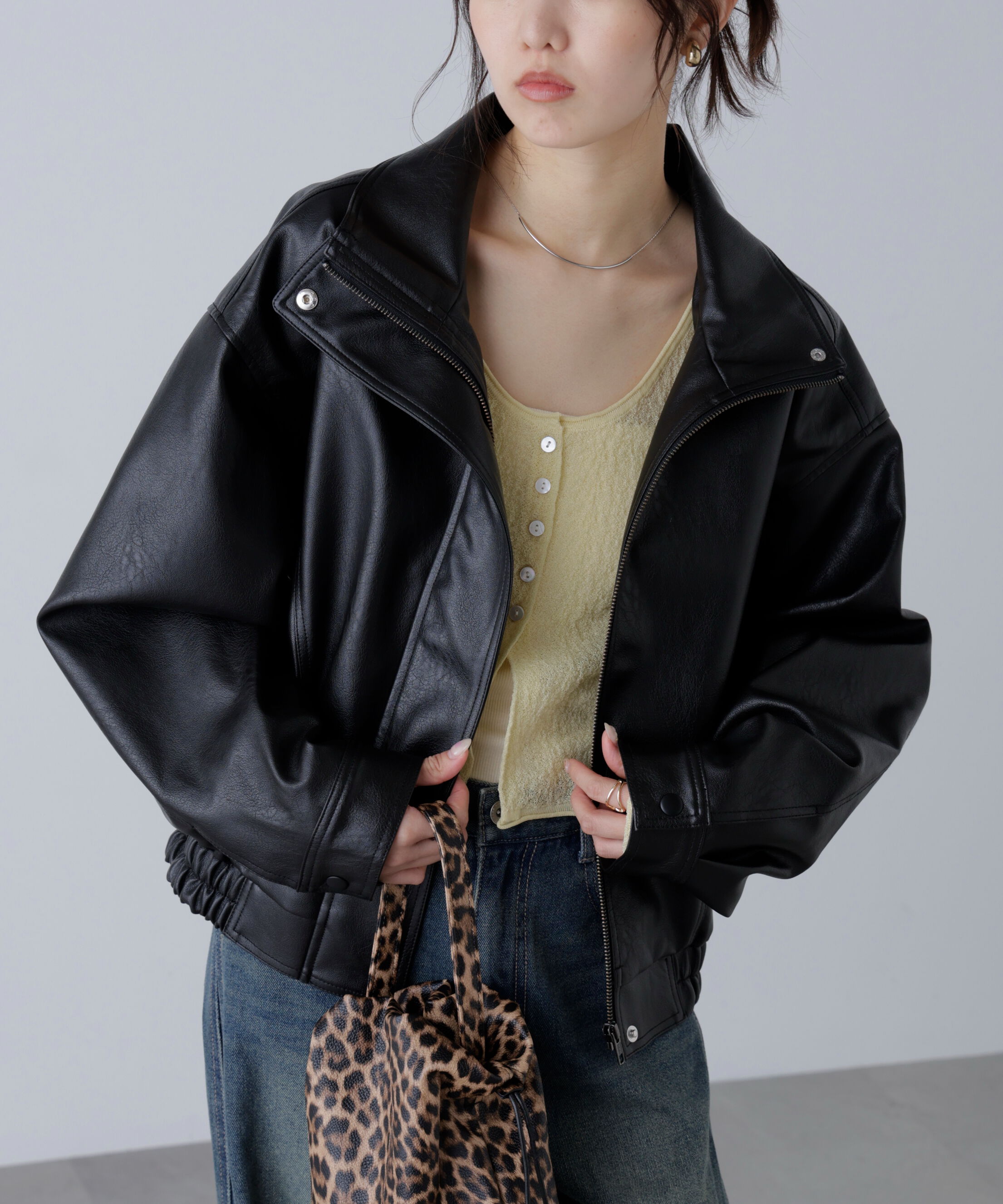  「スタンド合皮ブルゾン」|ブルゾン・スタジャン|