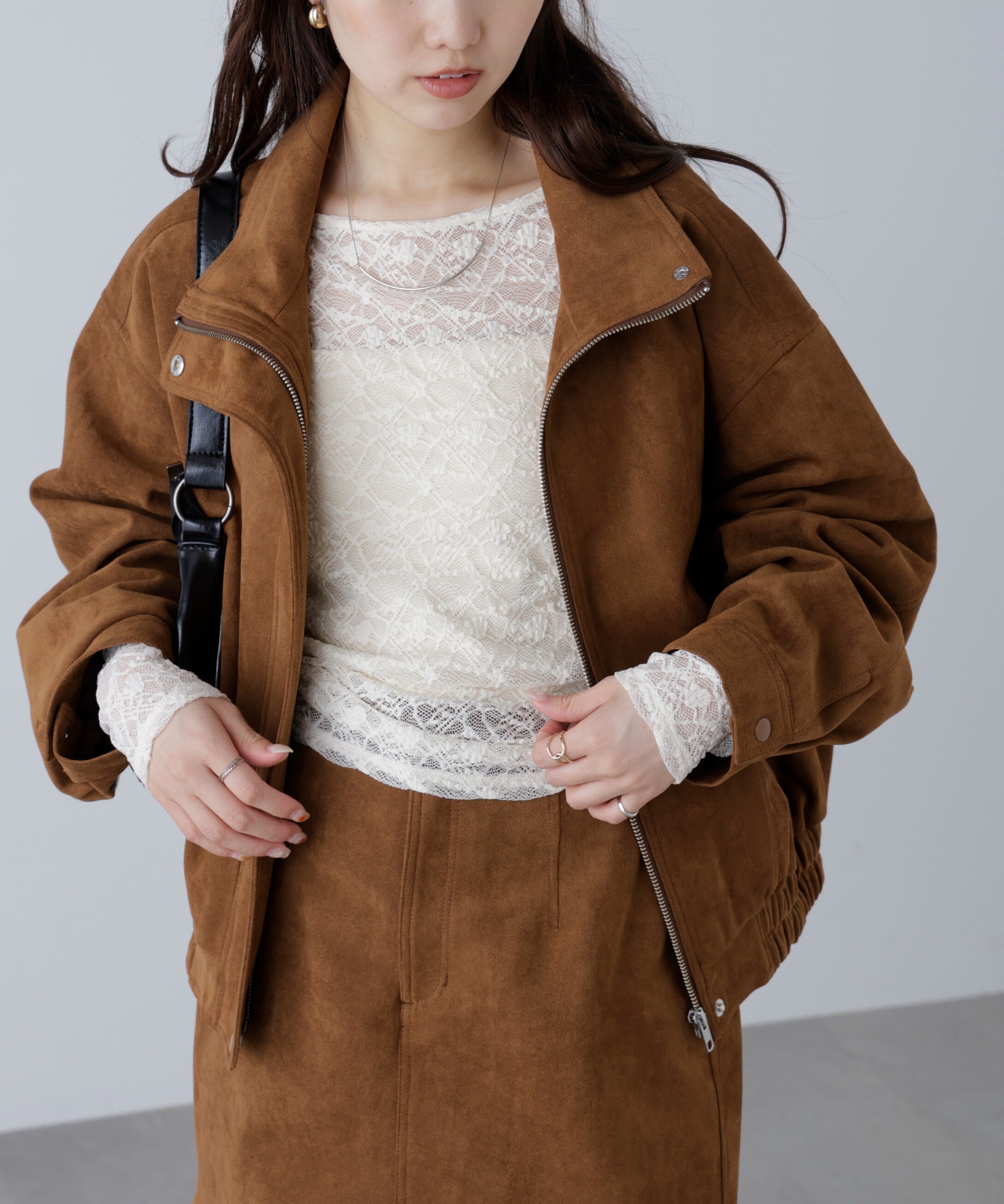  「スタンド合皮ブルゾン」|ブルゾン・スタジャン|