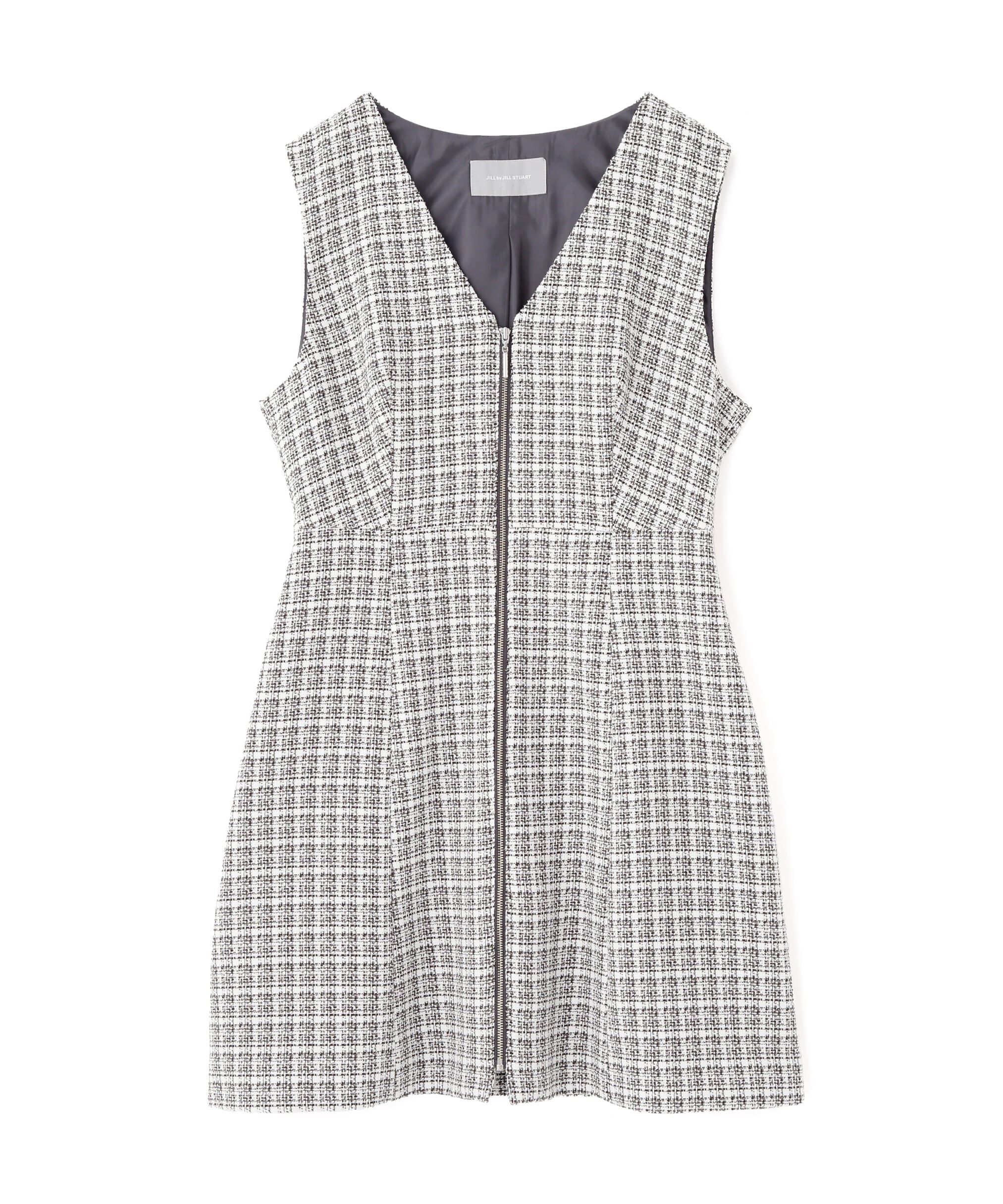  「◇フロントジップツイードミニワンピース」|ワンピース|