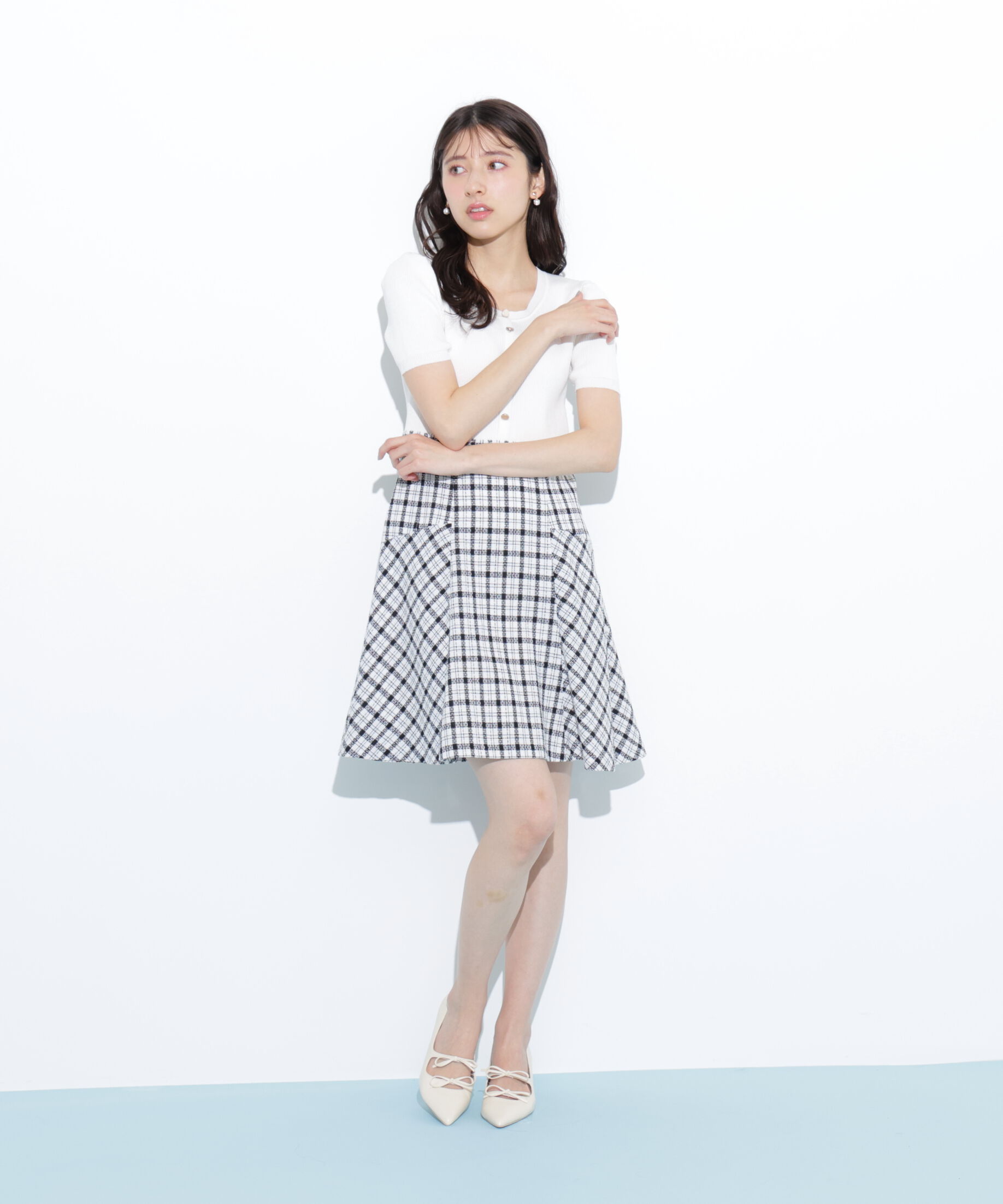  「チェックドッキングミニワンピース」|ワンピース|