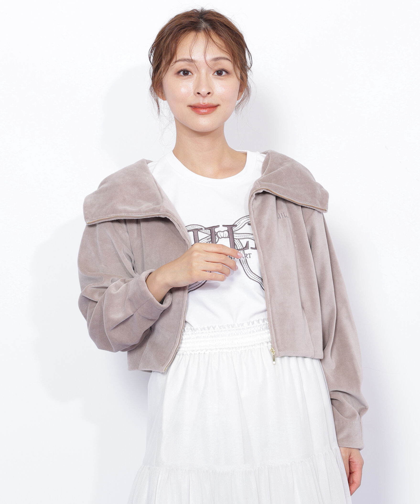  「ベロアフーディ」|Tシャツ・カットソー|ベージュ