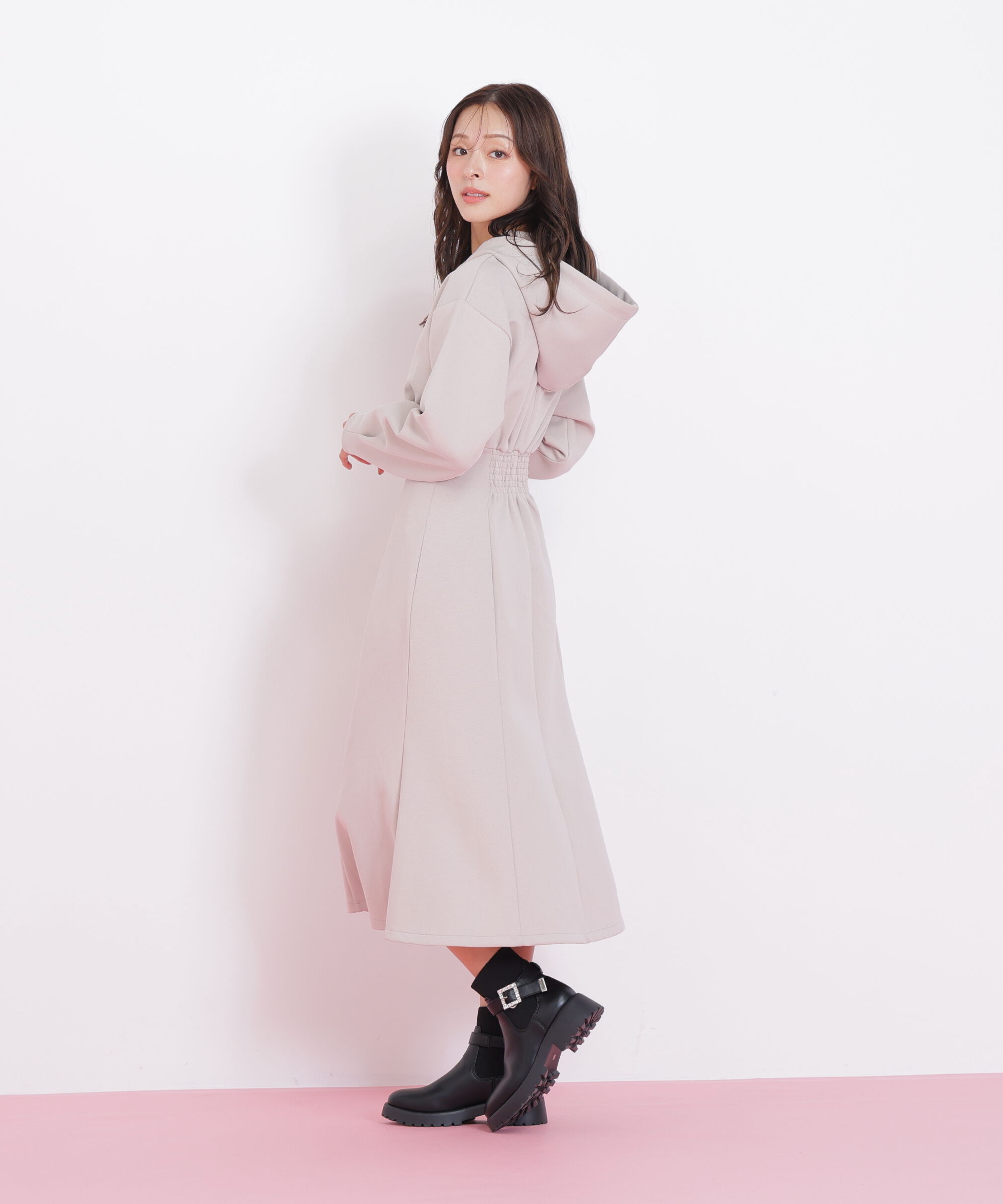  「ダイバーフーディーロングワンピース」|ワンピース|