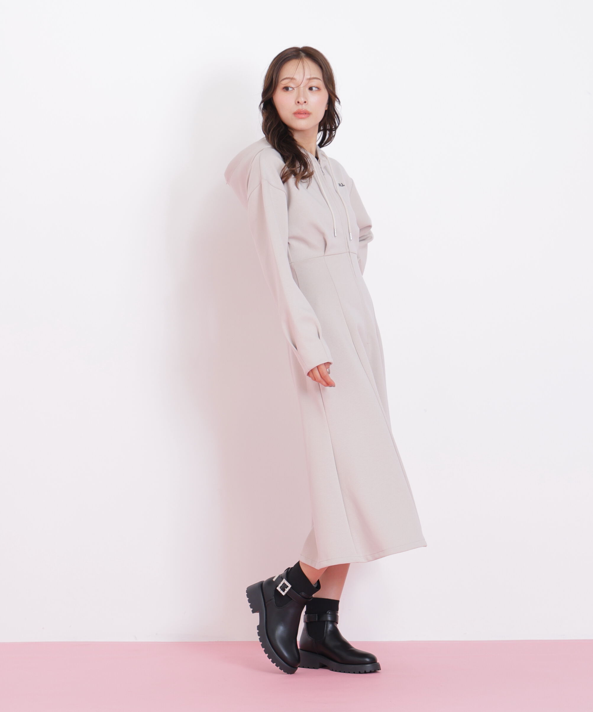  「ダイバーフーディーロングワンピース」|ワンピース|