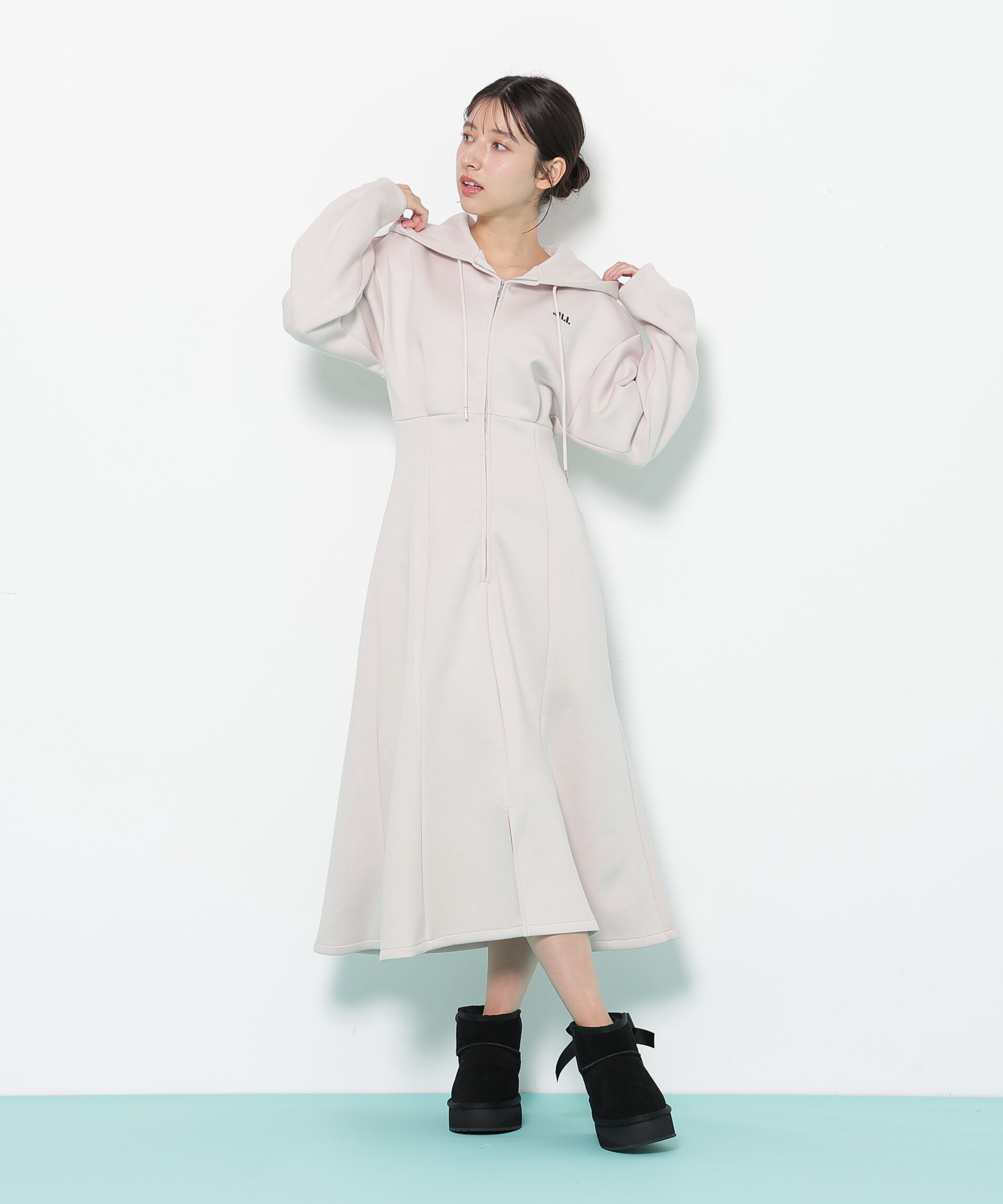  「ダイバーフーディーロングワンピース」|ワンピース|