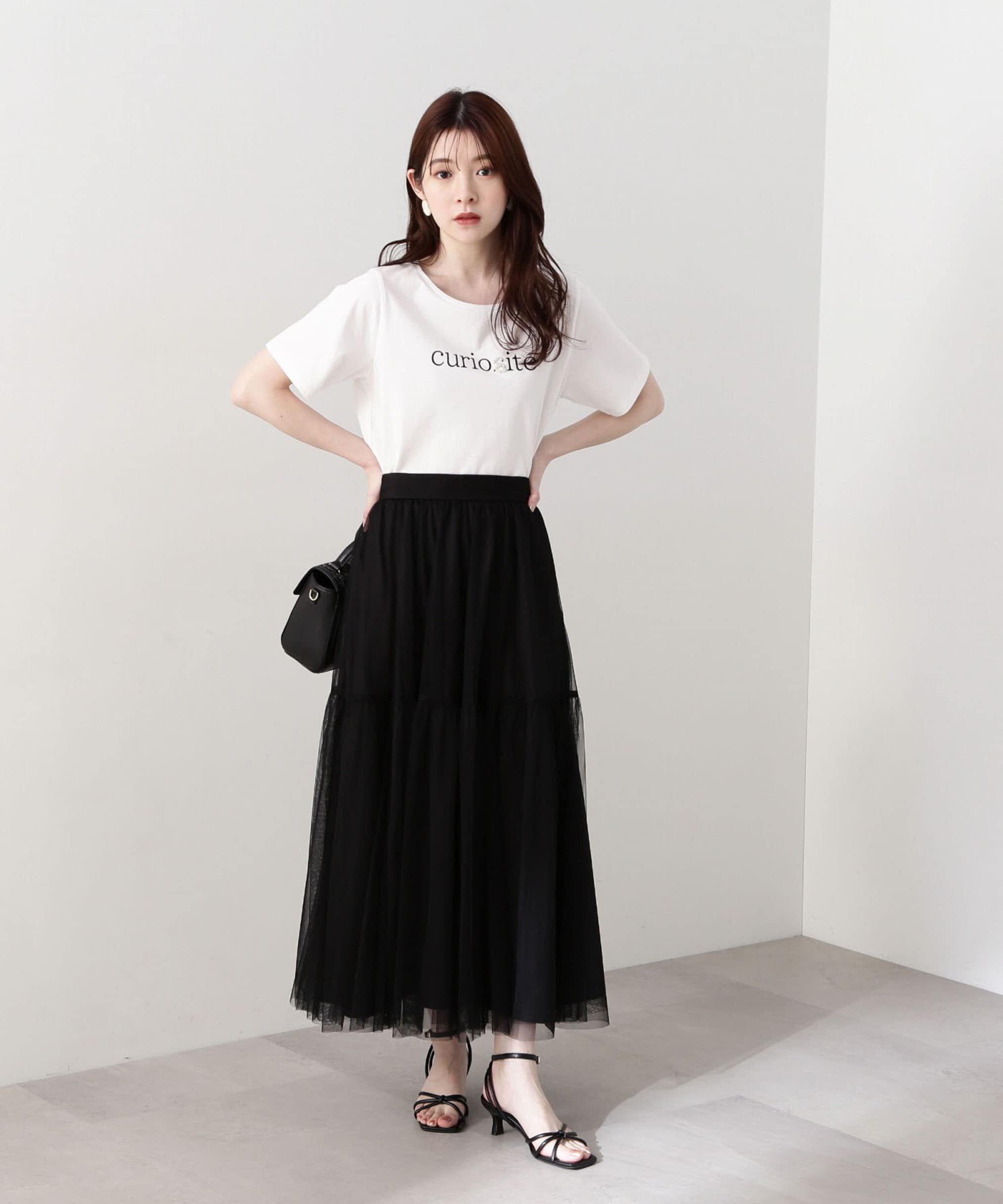 PROPORTION BODY DRESSING「ティアードチュールスカート　 WEB限定カラー：グレー」|スカート|