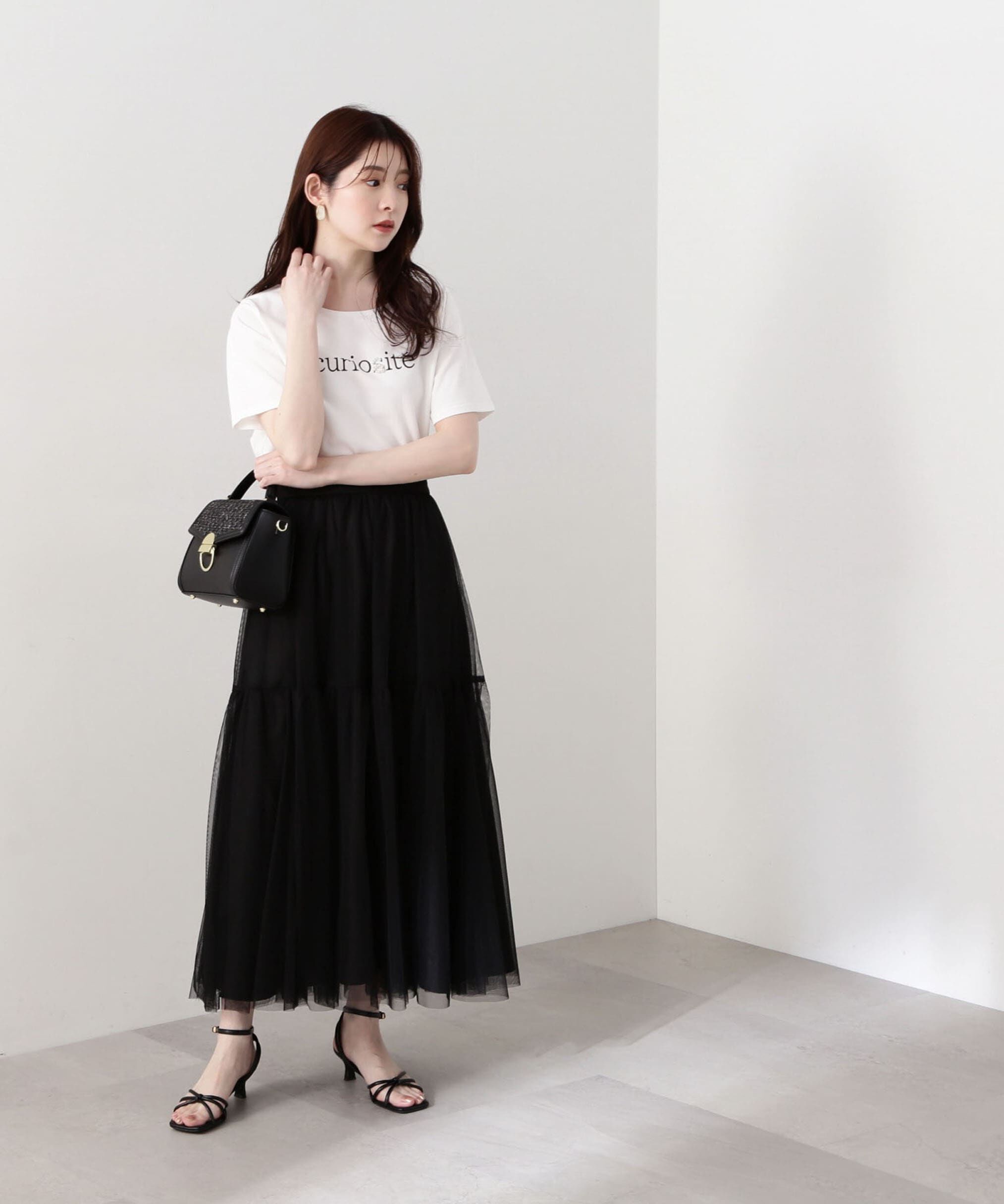 PROPORTION BODY DRESSING「ティアードチュールスカート　 WEB限定カラー：グレー」|スカート|