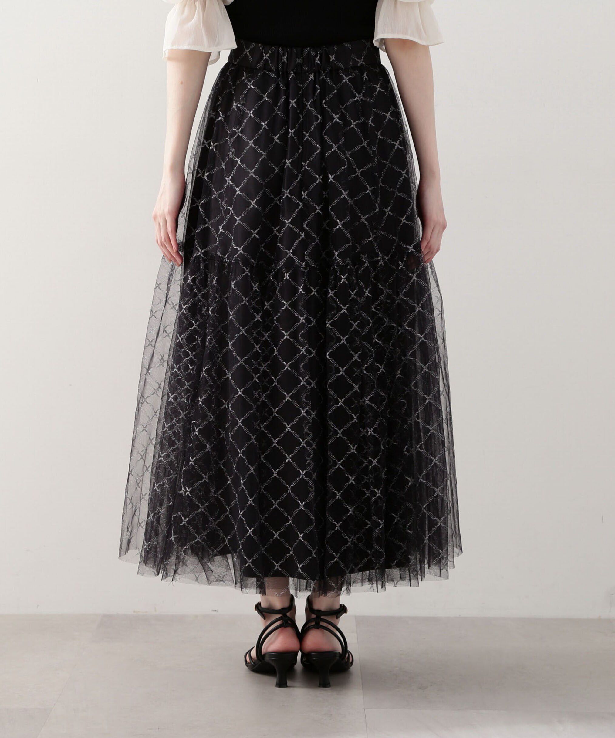 PROPORTION BODY DRESSING「ティアードチュールスカート　 WEB限定カラー：グレー」|スカート|