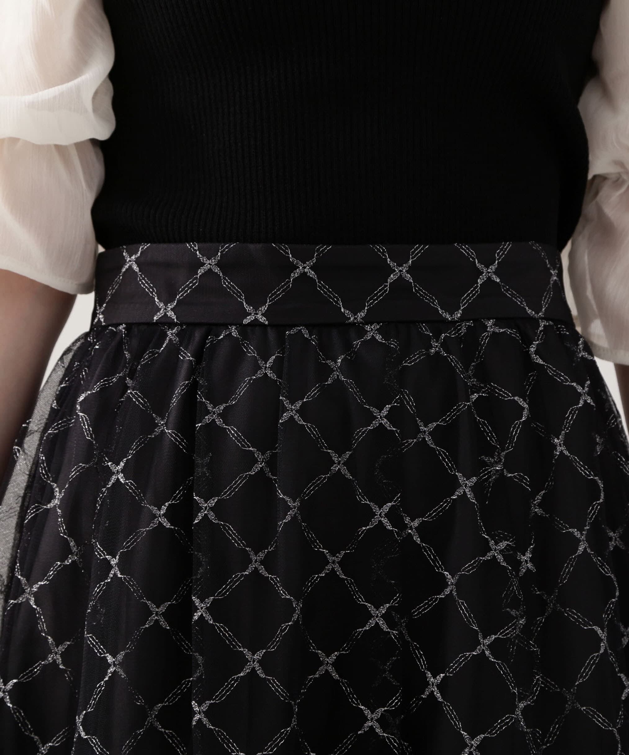 PROPORTION BODY DRESSING「ティアードチュールスカート　 WEB限定カラー：グレー」|スカート|