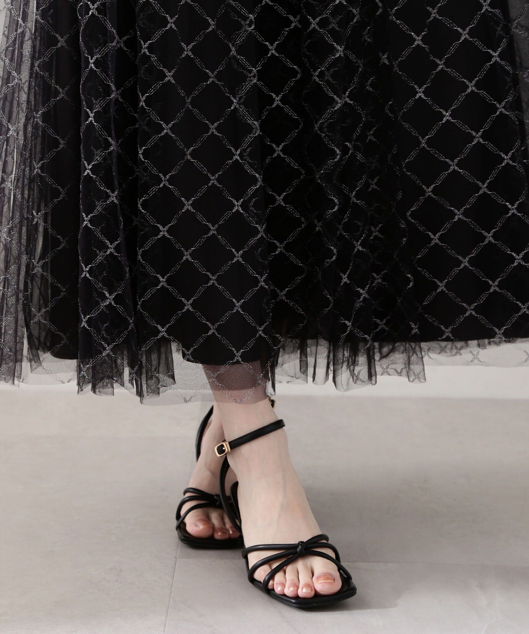 PROPORTION BODY DRESSING「ティアードチュールスカート　 WEB限定カラー：グレー」|スカート|