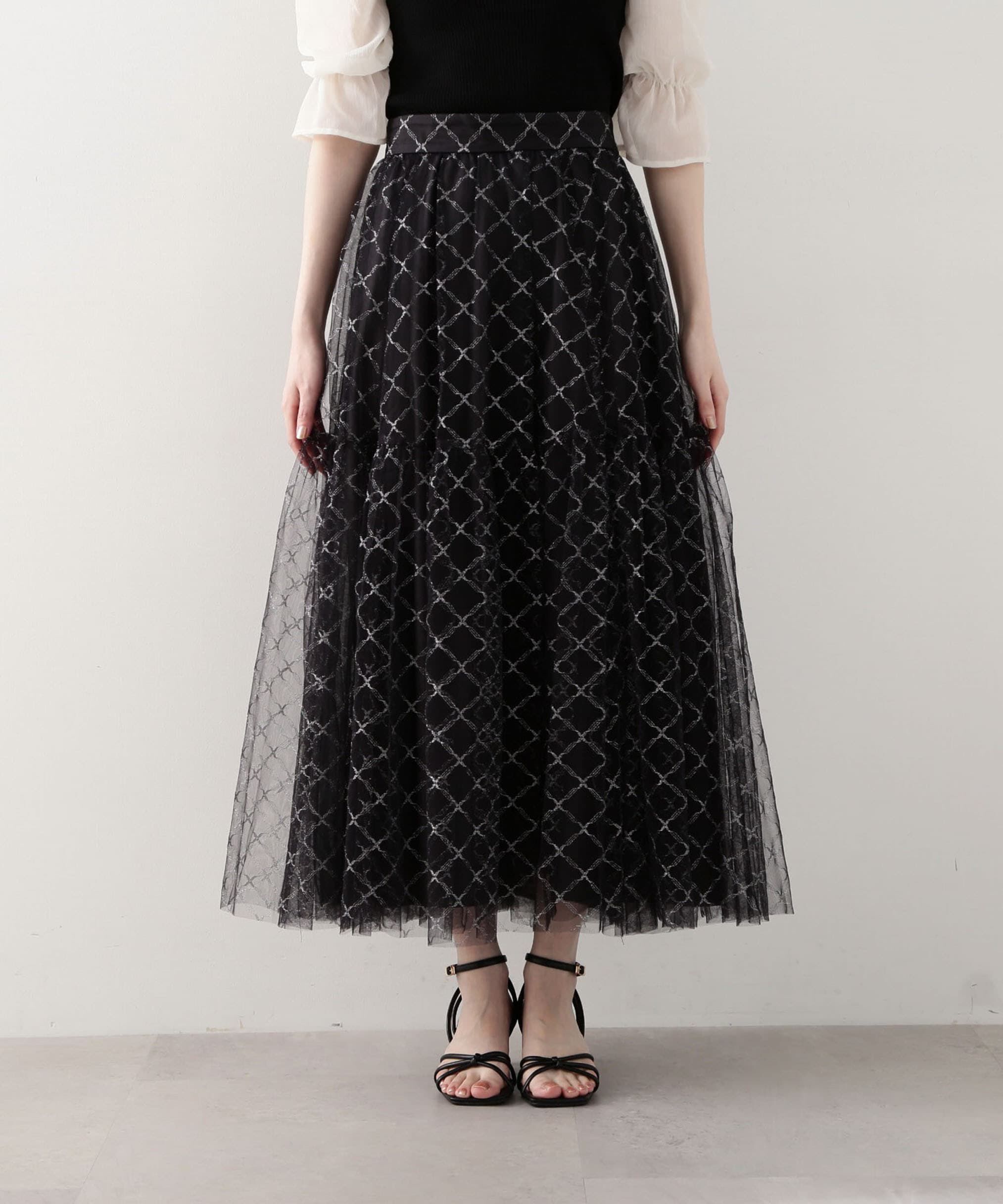 PROPORTION BODY DRESSING「ティアードチュールスカート　 WEB限定カラー：グレー」|スカート|