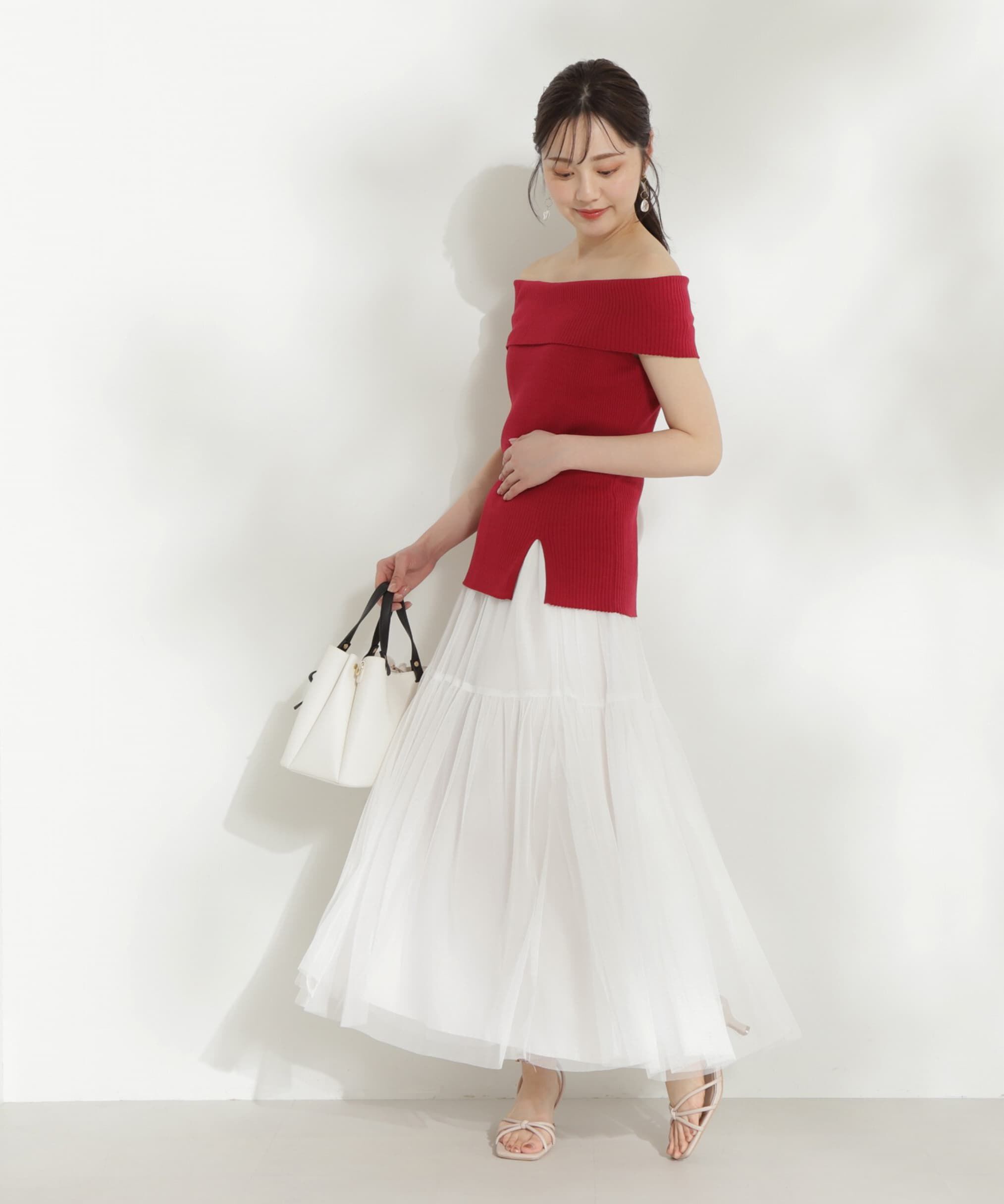 PROPORTION BODY DRESSING「ティアードチュールスカート　 WEB限定カラー：グレー」|スカート|