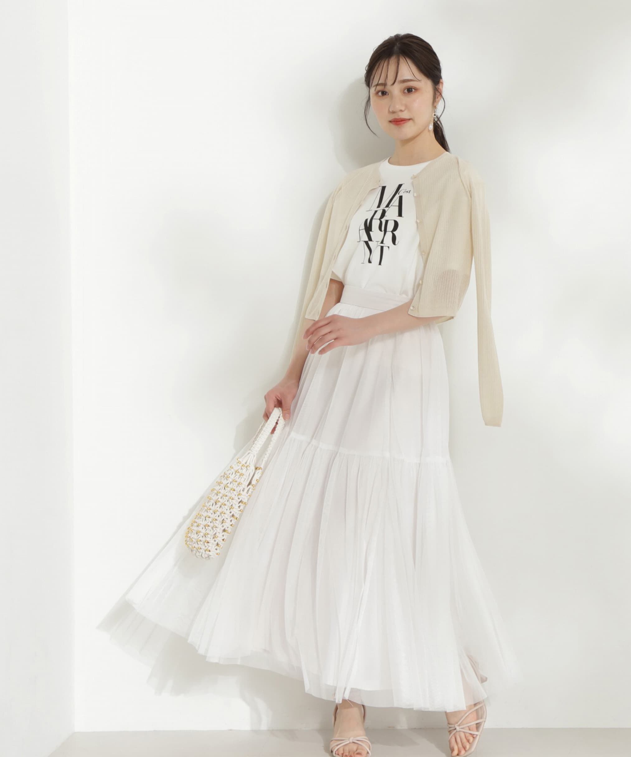 PROPORTION BODY DRESSING「ティアードチュールスカート　 WEB限定カラー：グレー」|スカート|