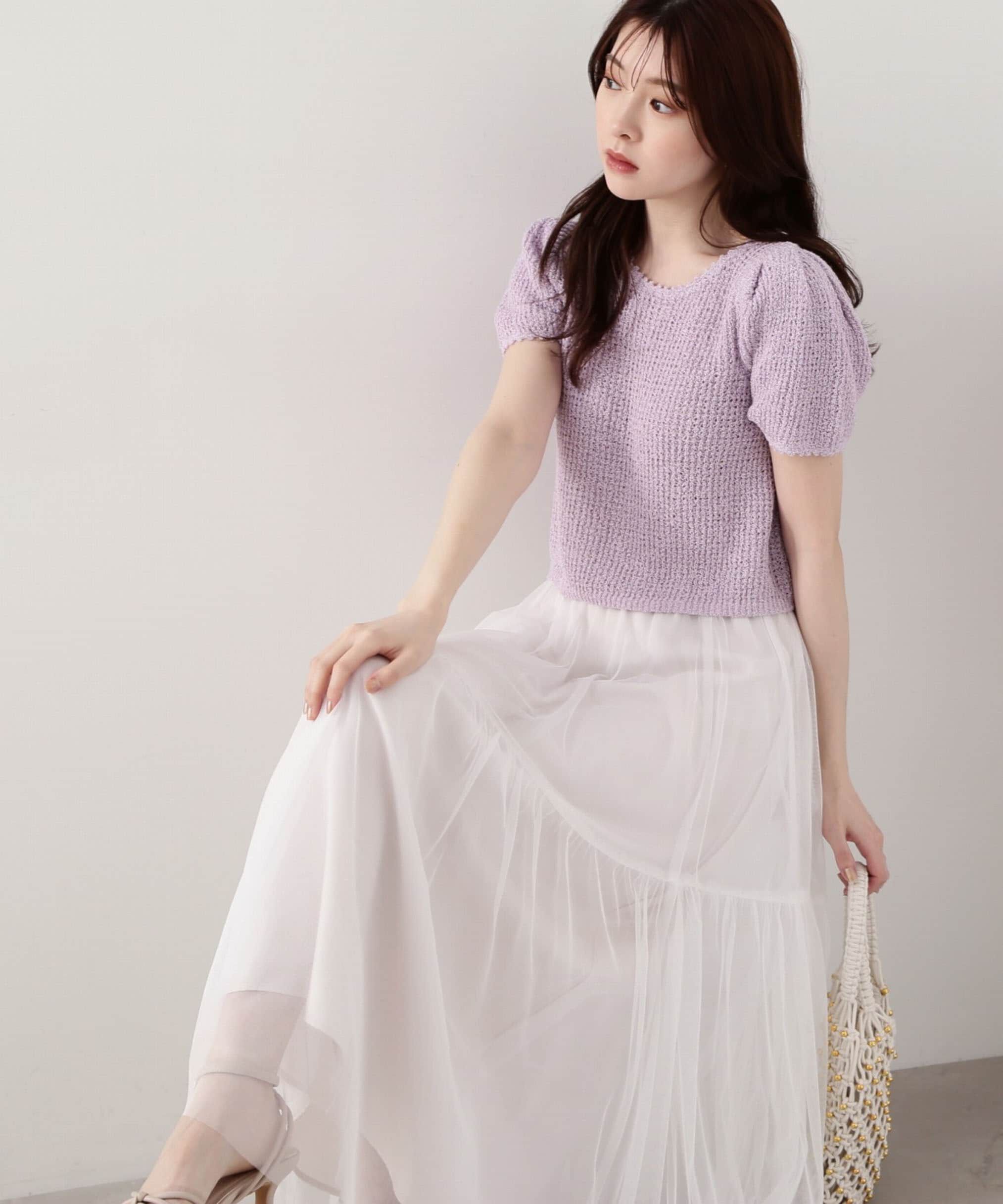 PROPORTION BODY DRESSING「ティアードチュールスカート　 WEB限定カラー：グレー」|スカート|