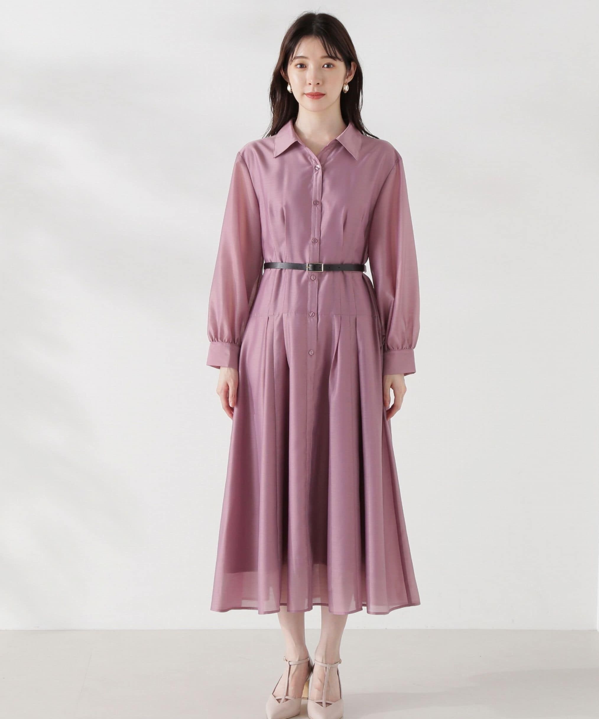 PROPORTION BODY DRESSING「切り替えタックシャツワンピース24AW」|ワンピース|