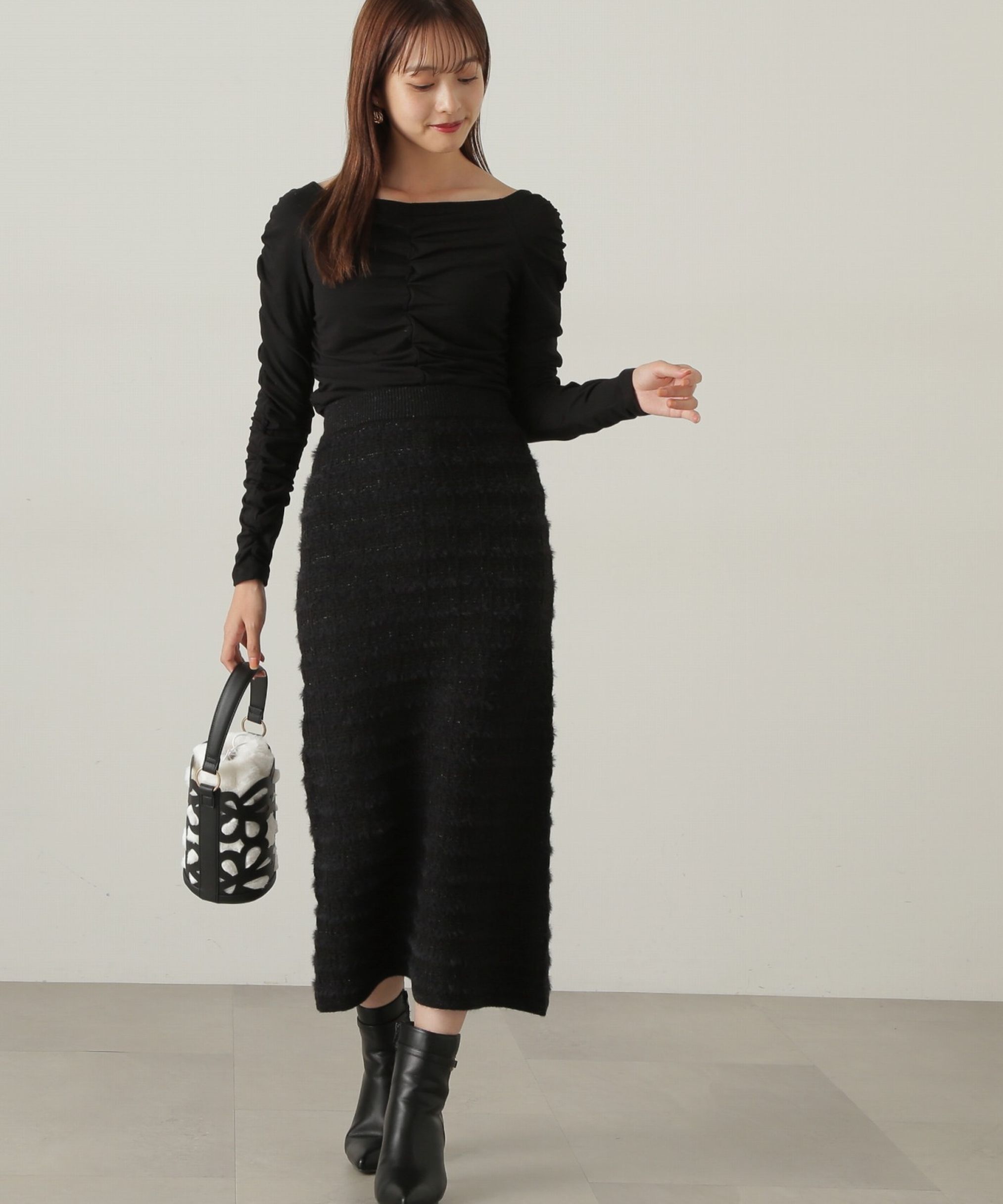 PROPORTION BODY DRESSING「ラメ入りフェザーツイード　24AWニットアップ」|ワンピース|