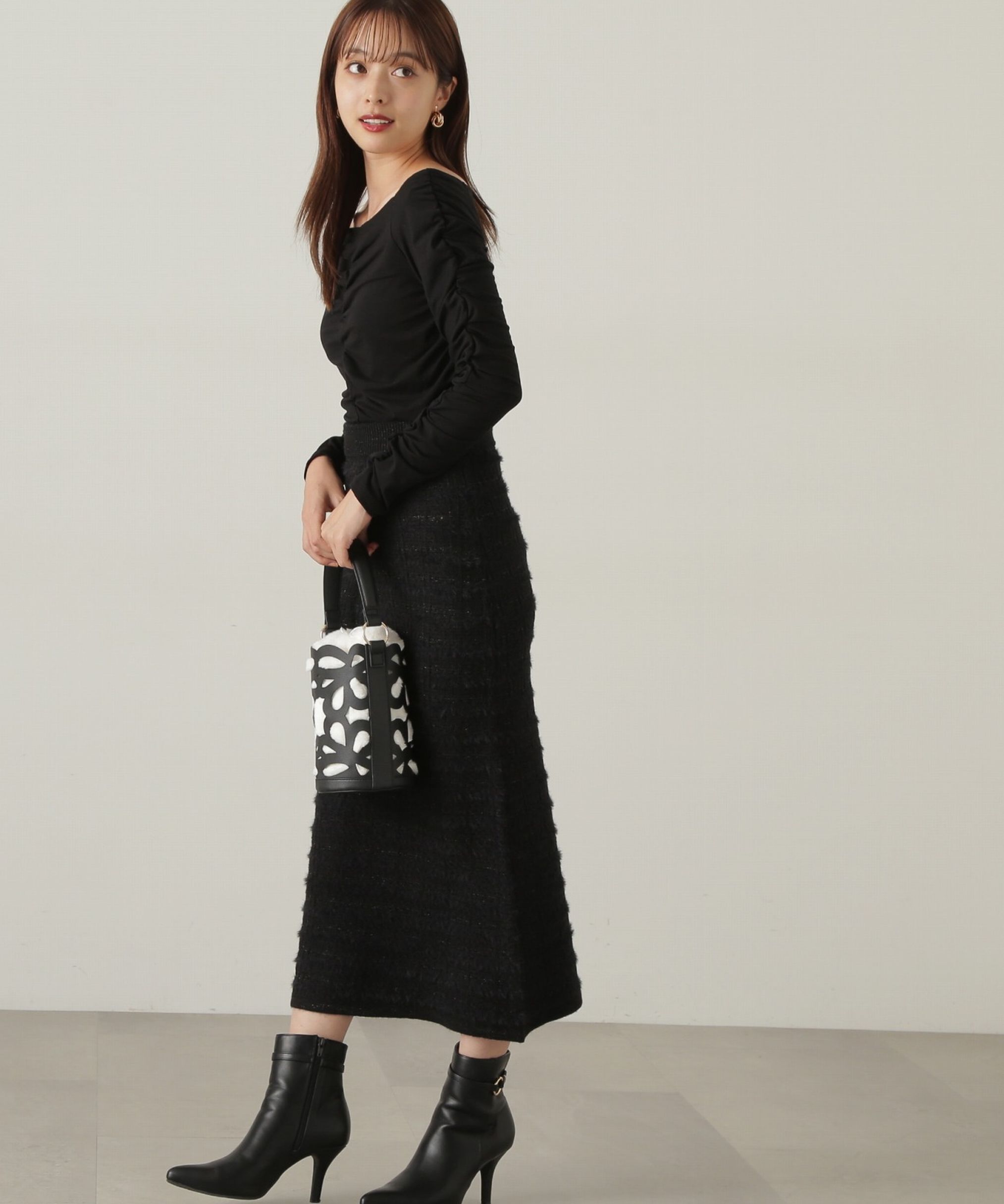 PROPORTION BODY DRESSING「ラメ入りフェザーツイード　24AWニットアップ」|ワンピース|