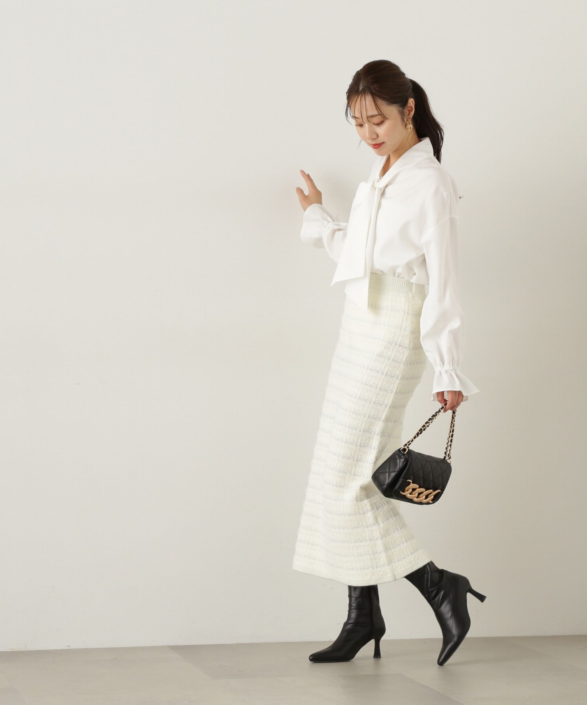 PROPORTION BODY DRESSING「ラメ入りフェザーツイード　24AWニットアップ」|ワンピース|