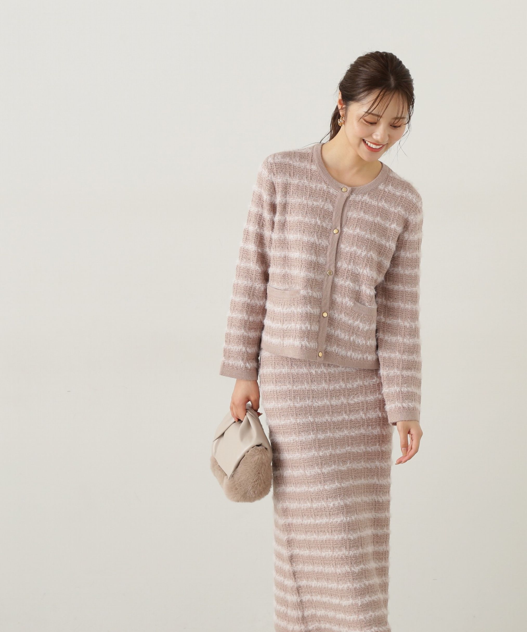 PROPORTION BODY DRESSING「ラメ入りフェザーツイード　24AWニットアップ」|ワンピース|