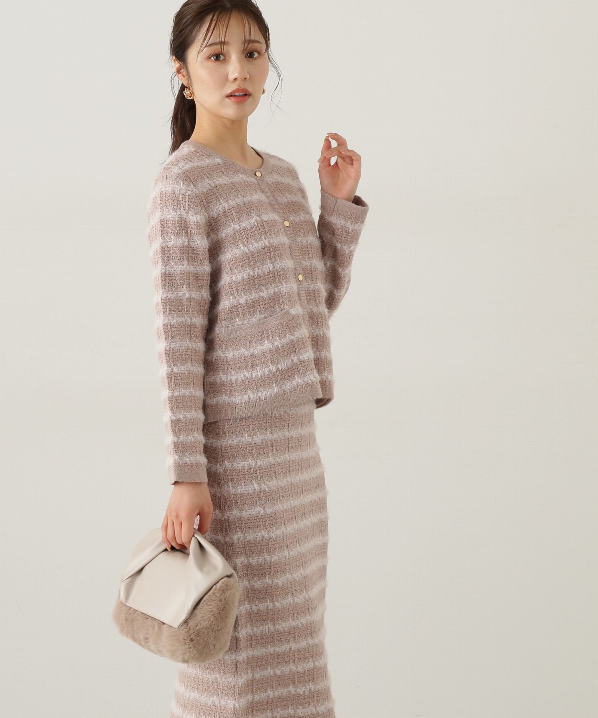 PROPORTION BODY DRESSING「ラメ入りフェザーツイード　24AWニットアップ」|ワンピース|